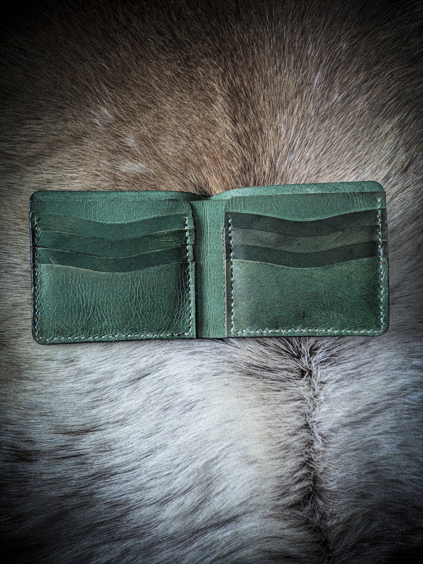 Leather Bifold Wallet - Celtic Deer