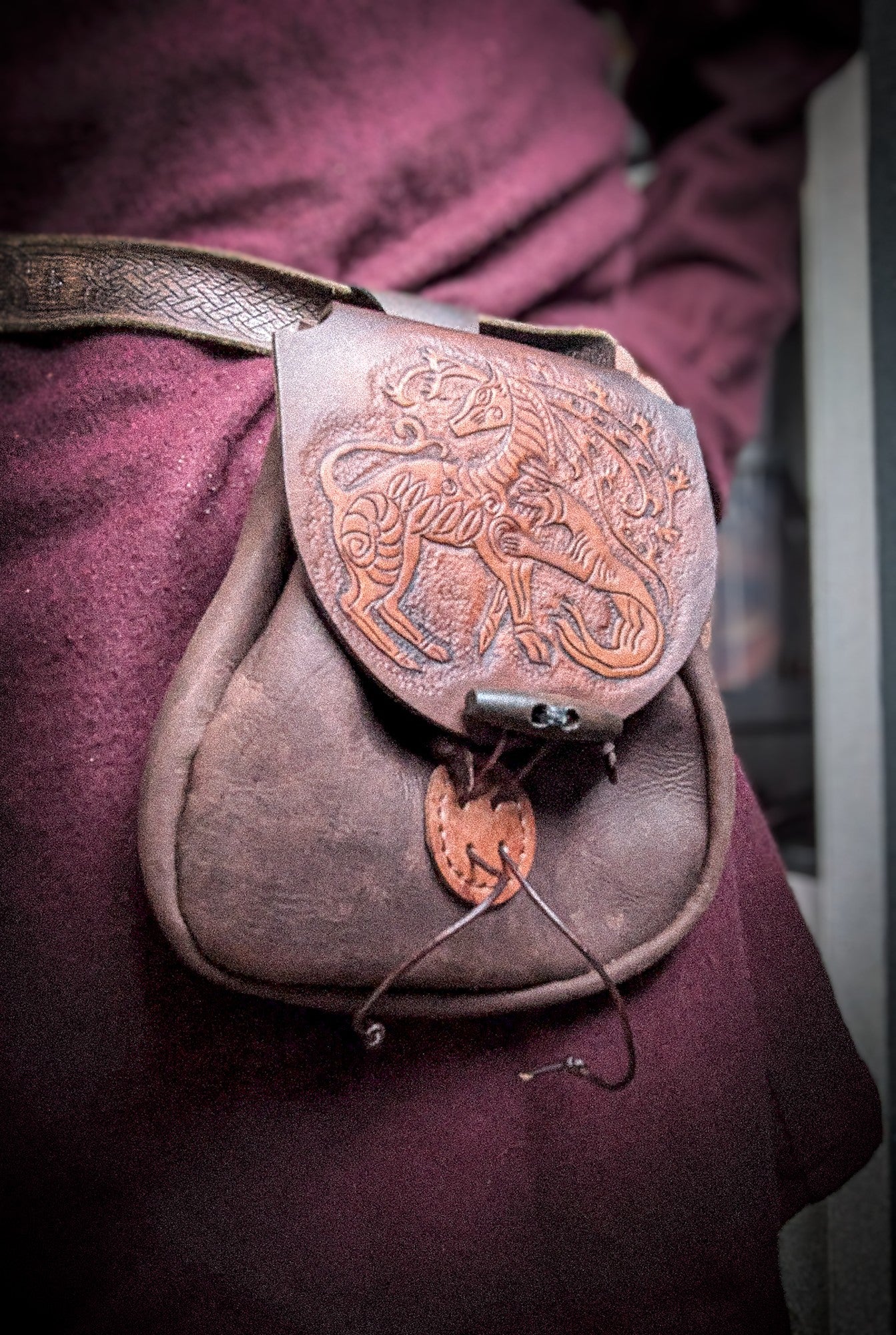 Leather Belt Bag - Stag and Wolf