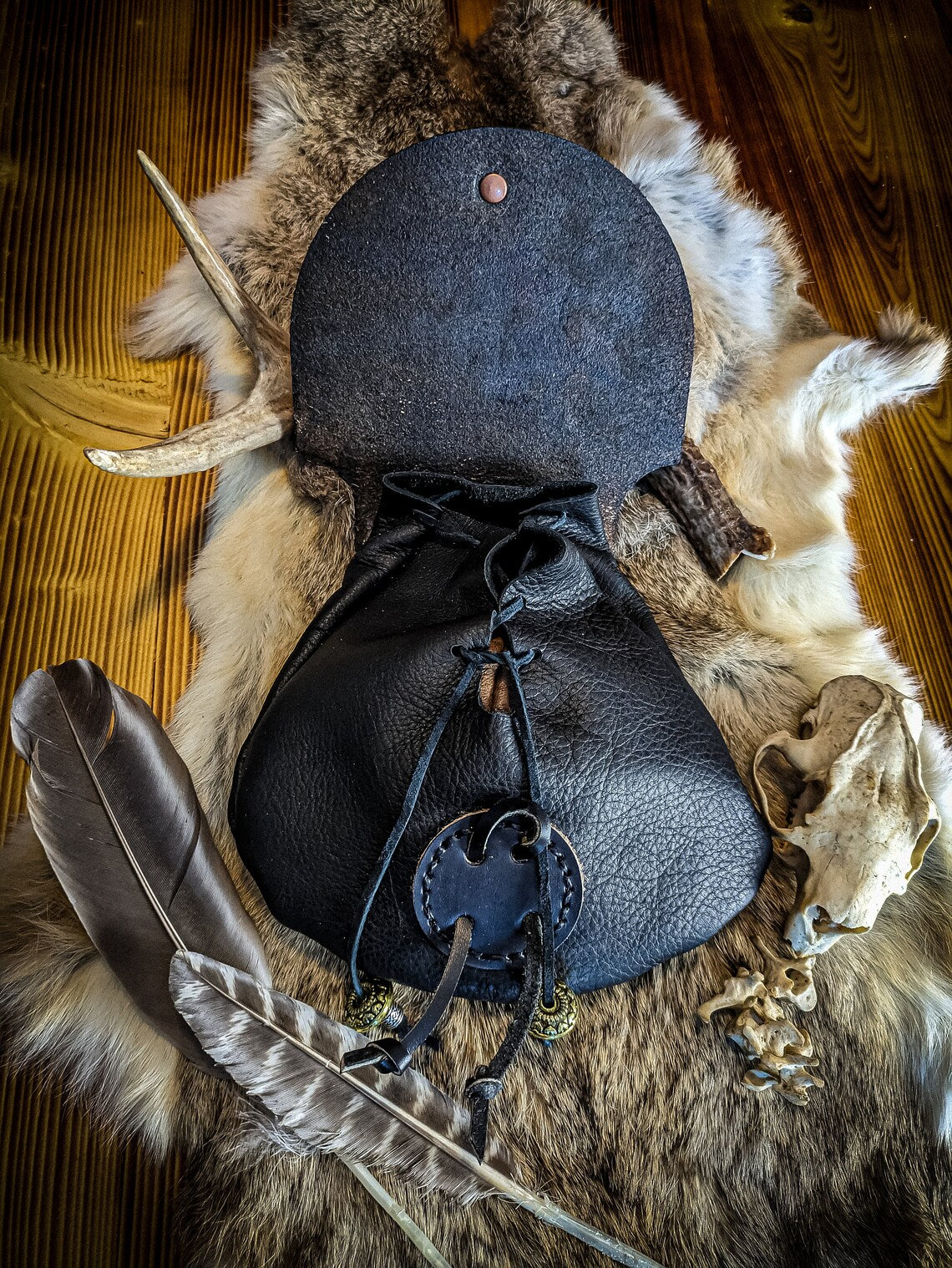Merovingian Ravens - Leather Belt Bag