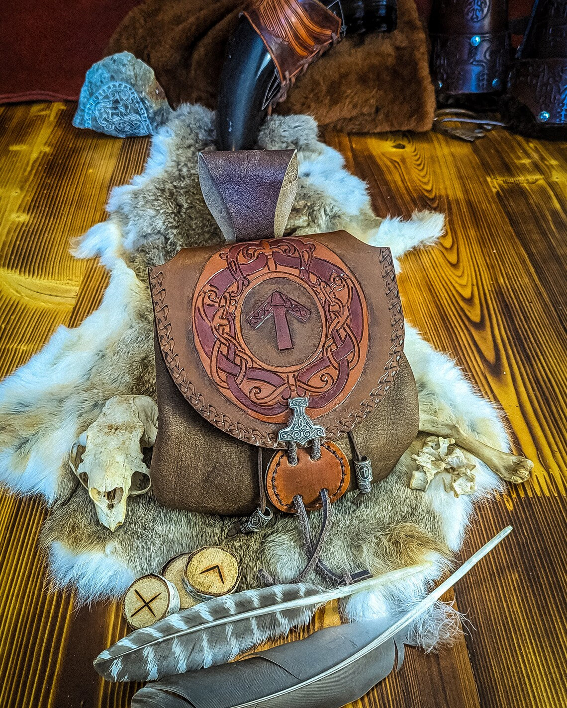 Tiwaz Rune - Leather Belt Bag