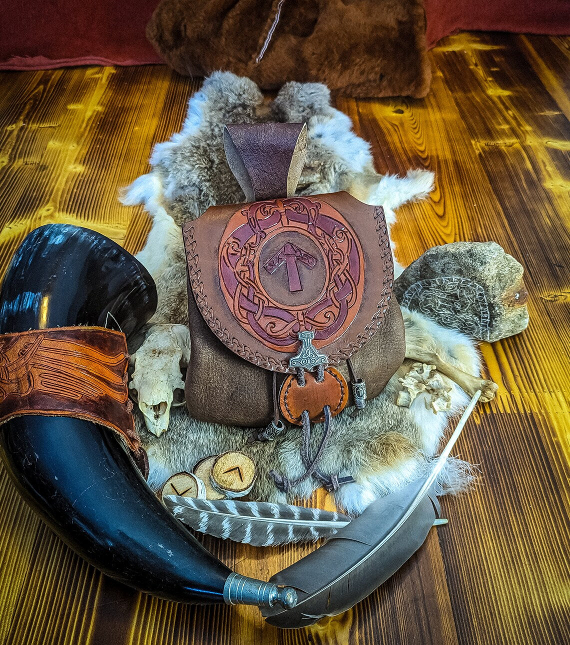Tiwaz Rune - Leather Belt Bag