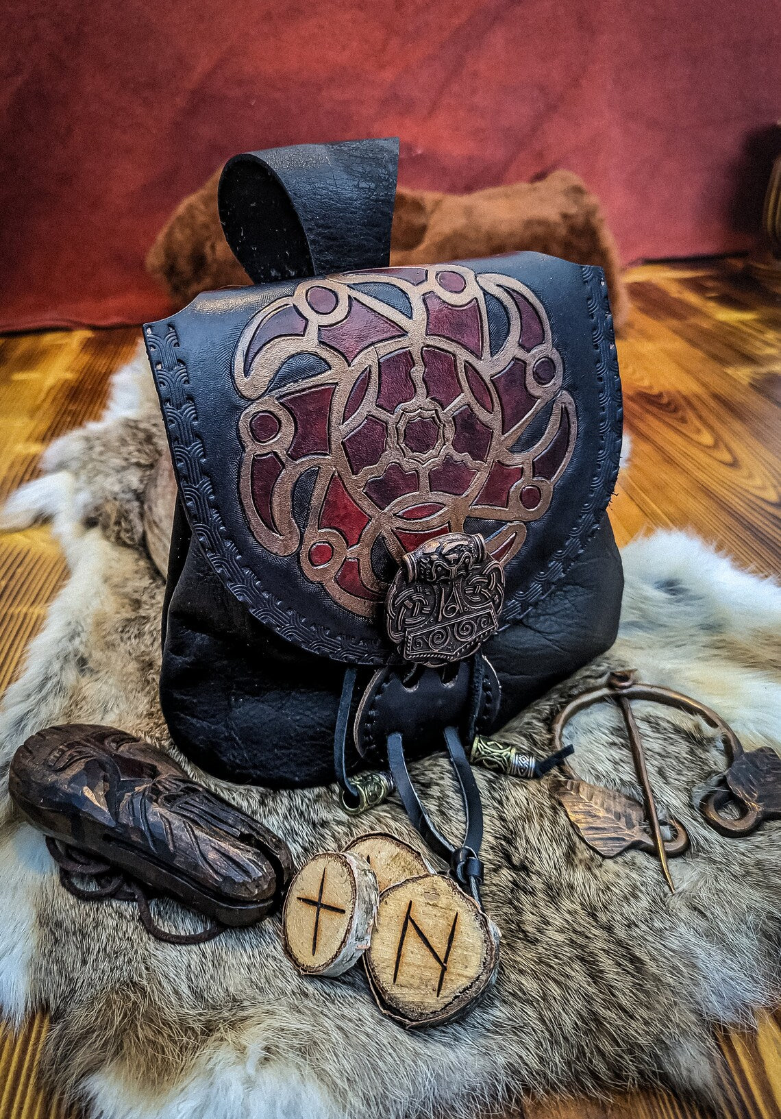 Merovingian Ravens - Leather Belt Bag