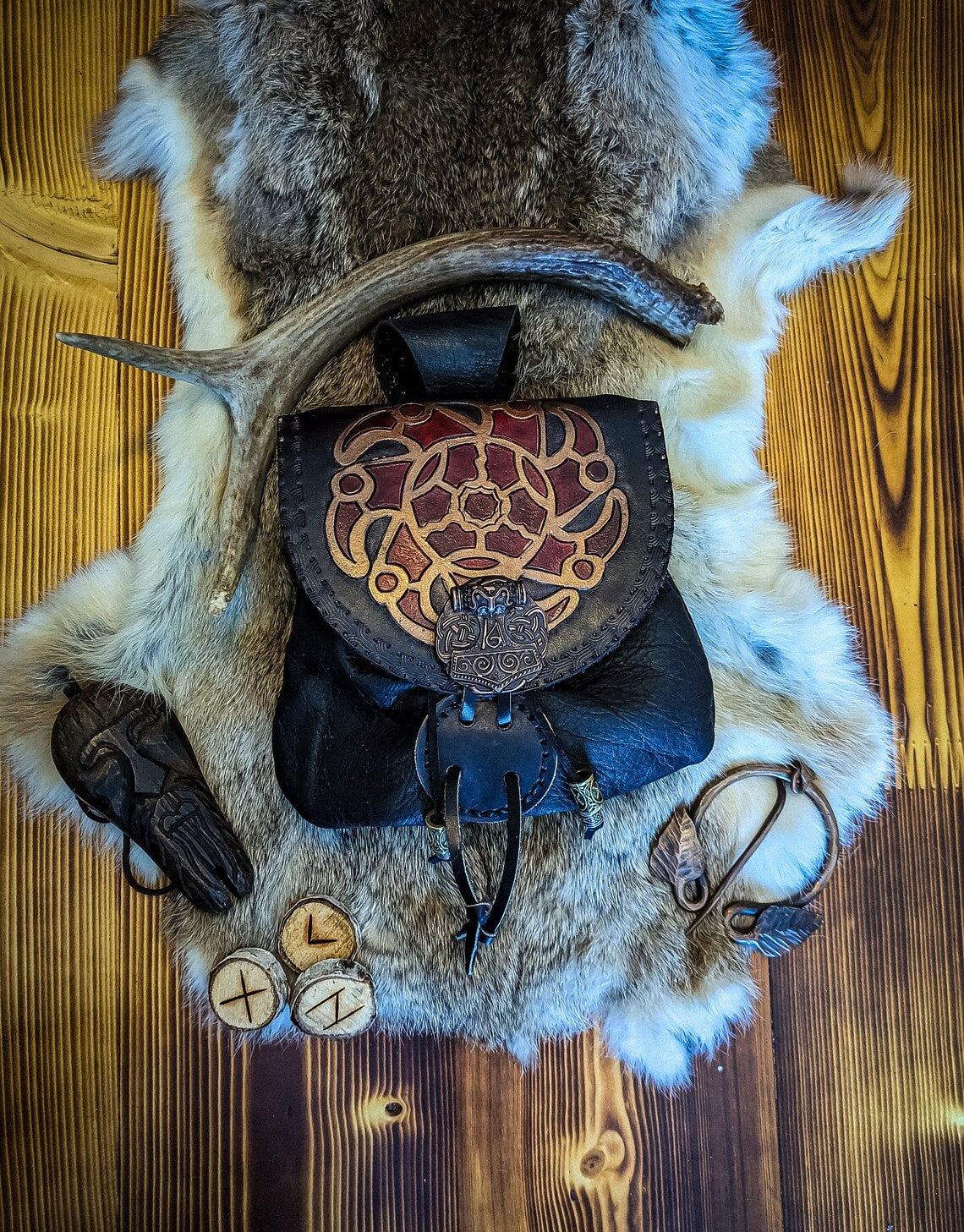 Merovingian Ravens - Leather Belt Bag