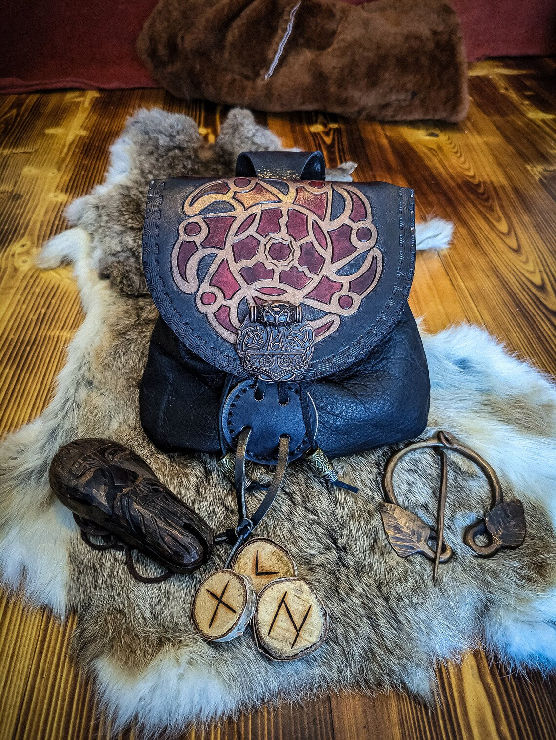 Merovingian Ravens - Leather Belt Bag