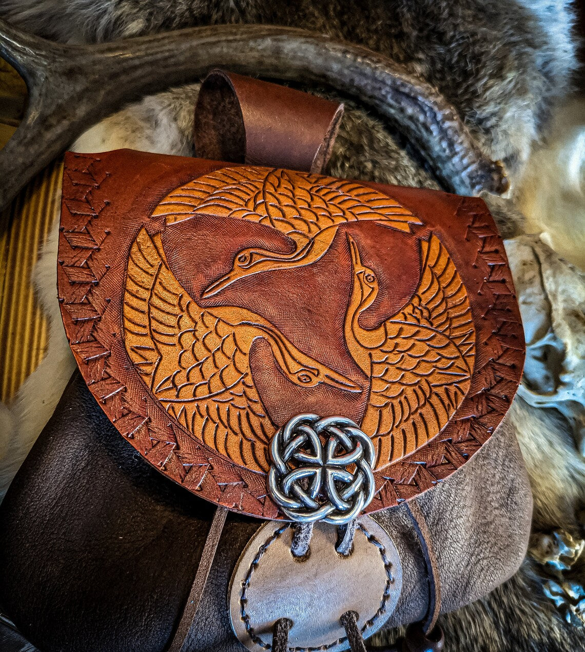 Three Cranes - Leather Belt Bag