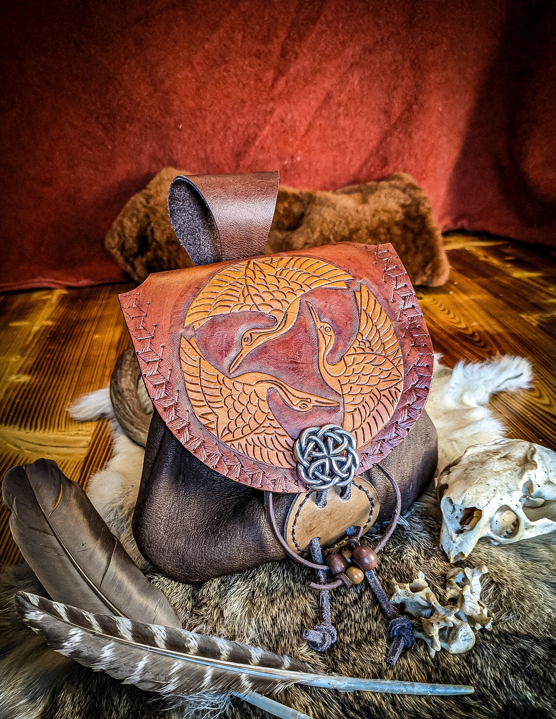 Three Cranes - Leather Belt Bag