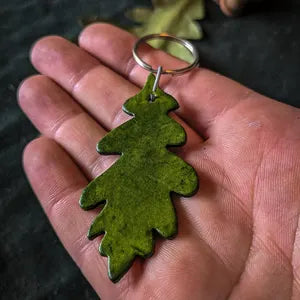 Leather Leaf Keychain