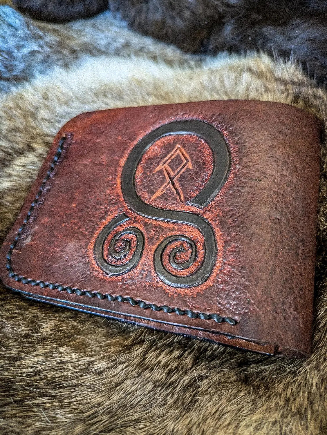 The Trollcross - Viking Bifold Leather Wallet
