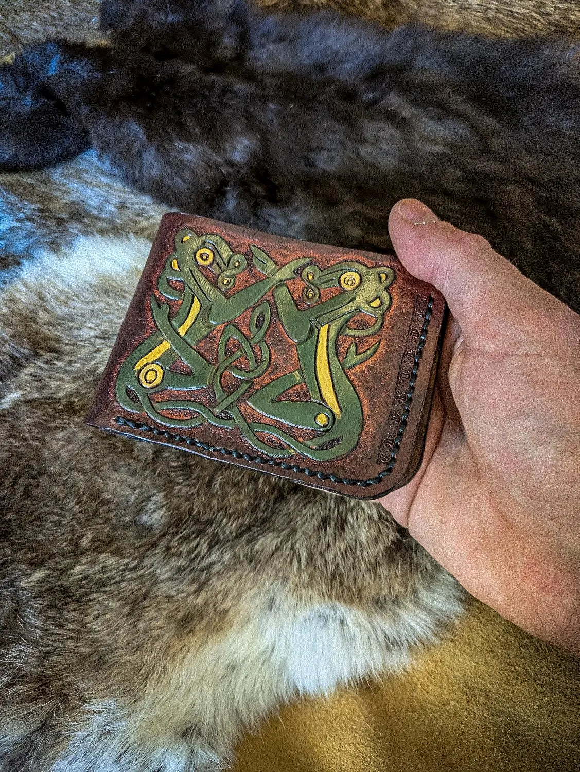 The Trollcross - Viking Bifold Leather Wallet