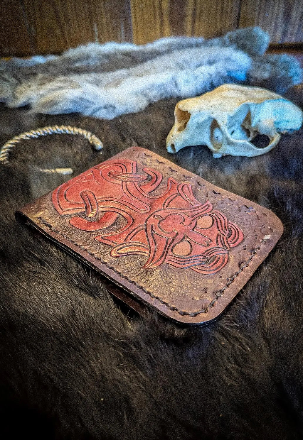 The Horns of Odin - Viking Bifold Leather Wallet