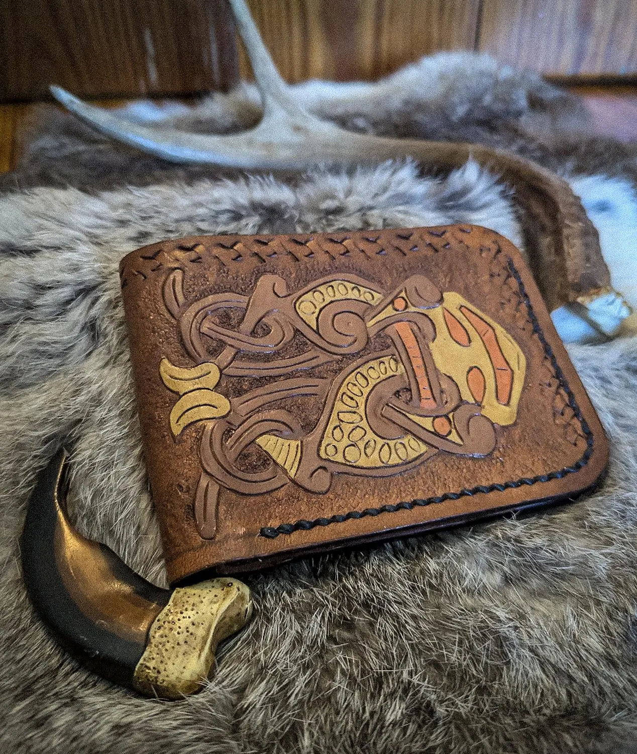 The Valknut - Viking Bifold Leather Wallet