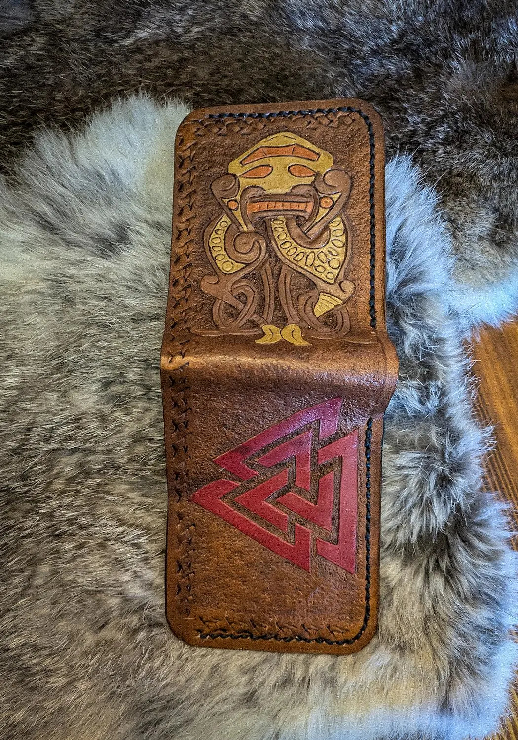 The Valknut - Viking Bifold Leather Wallet