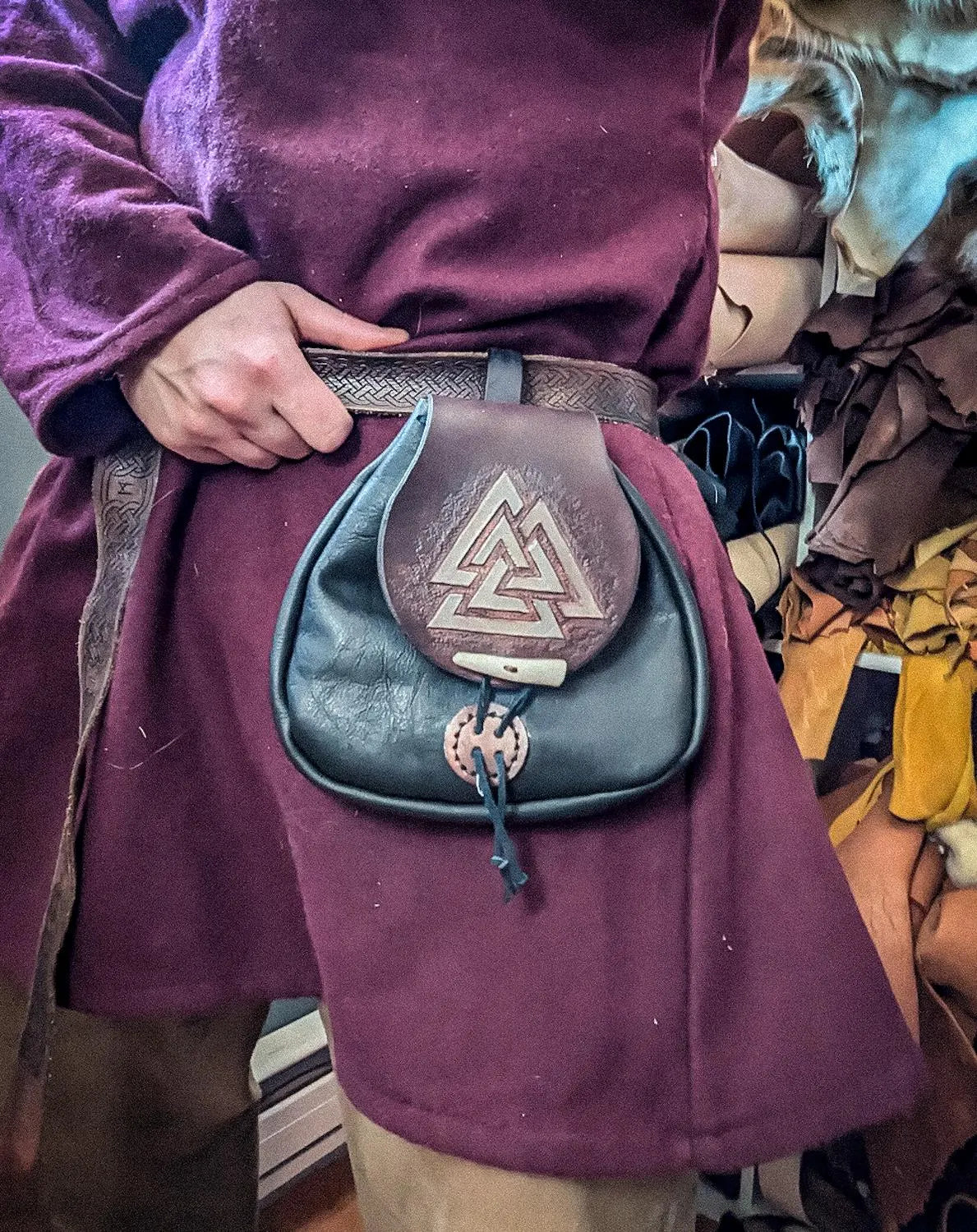 Valknut II - Leather Belt Bag