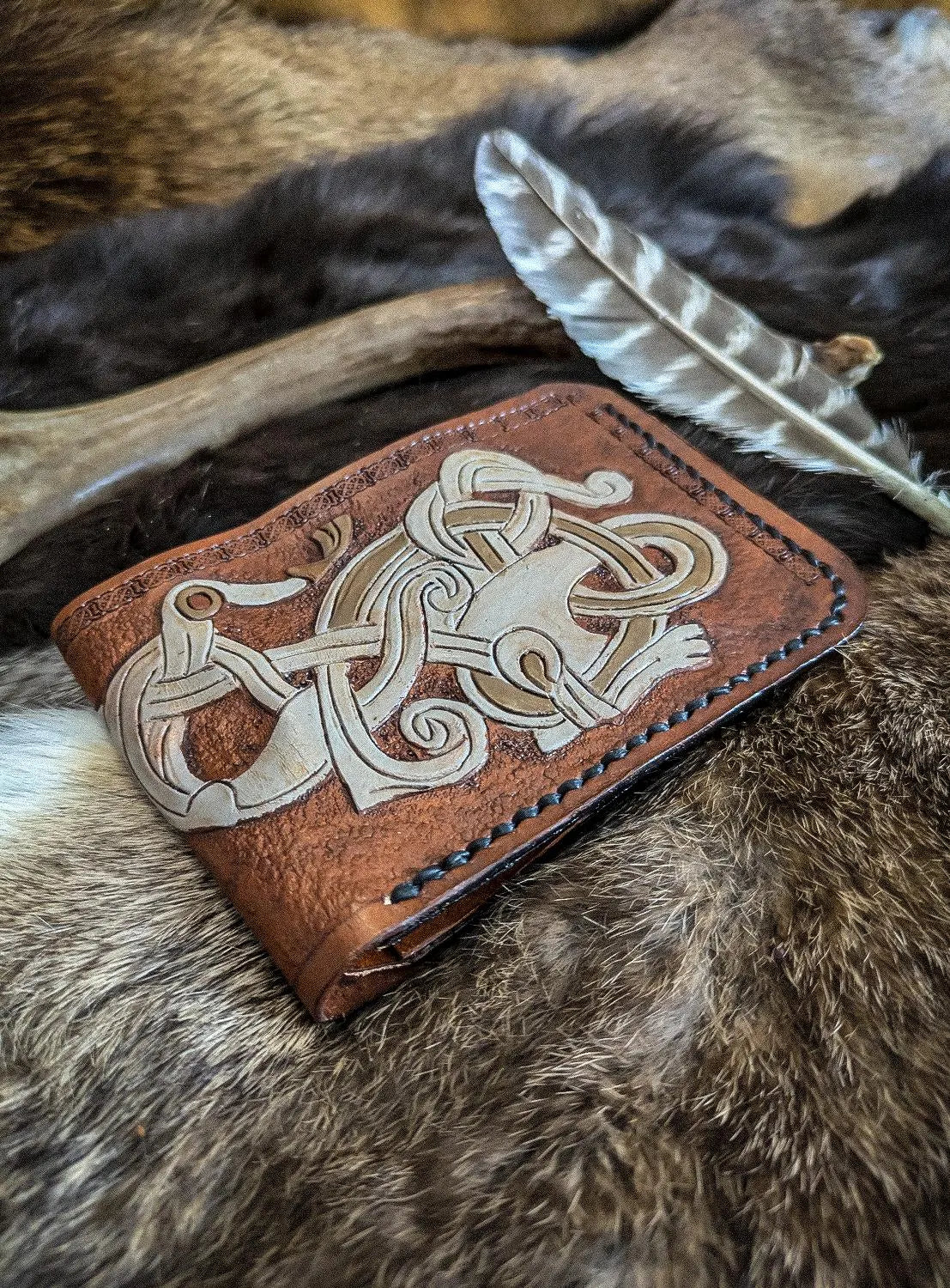 The Mjolnir - Viking Bifold Leather Wallet