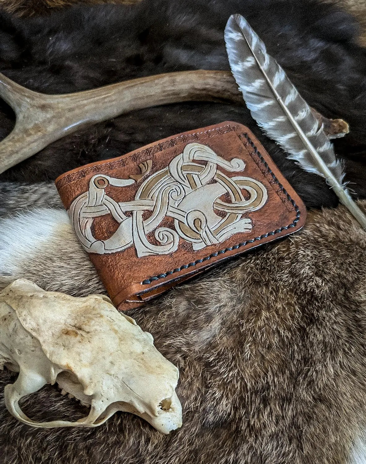 The Mjolnir - Viking Bifold Leather Wallet