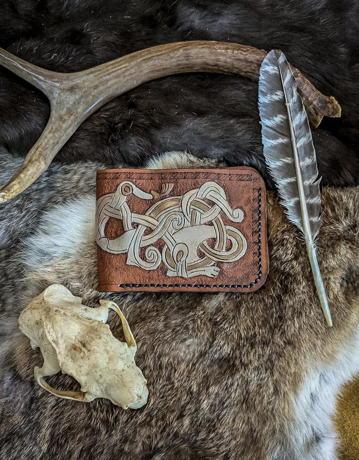 The Mjolnir - Viking Bifold Leather Wallet
