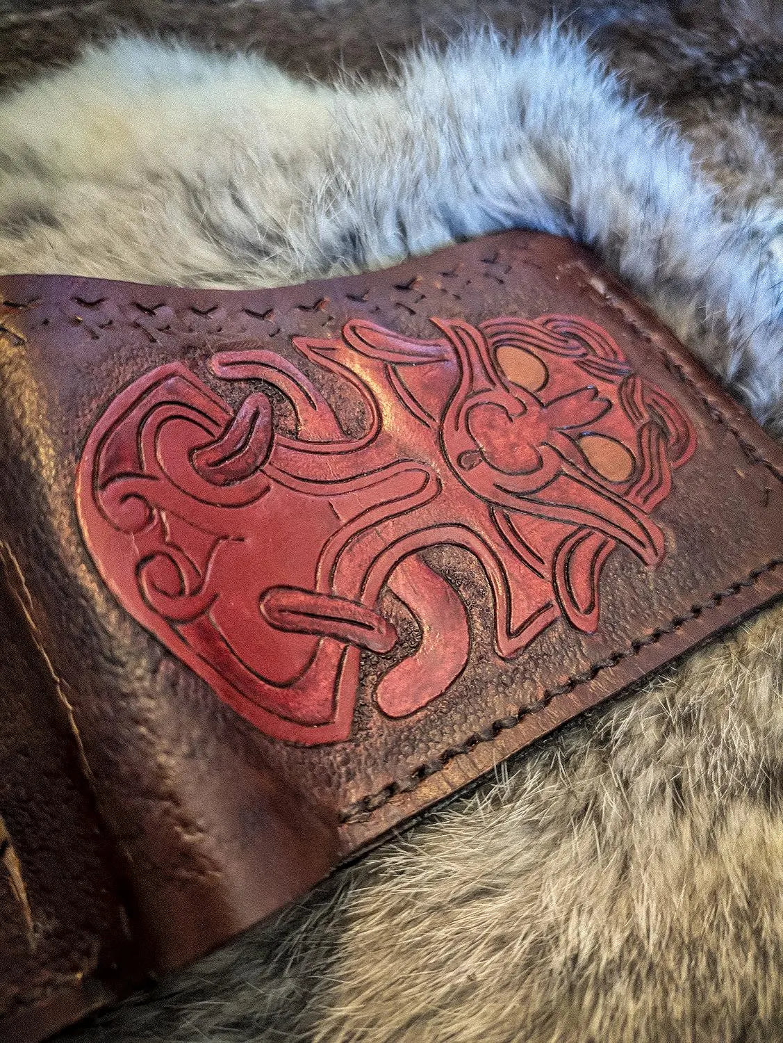 The Horns of Odin - Viking Bifold Leather Wallet