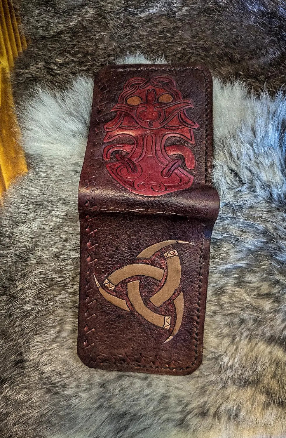 The Horns of Odin - Viking Bifold Leather Wallet
