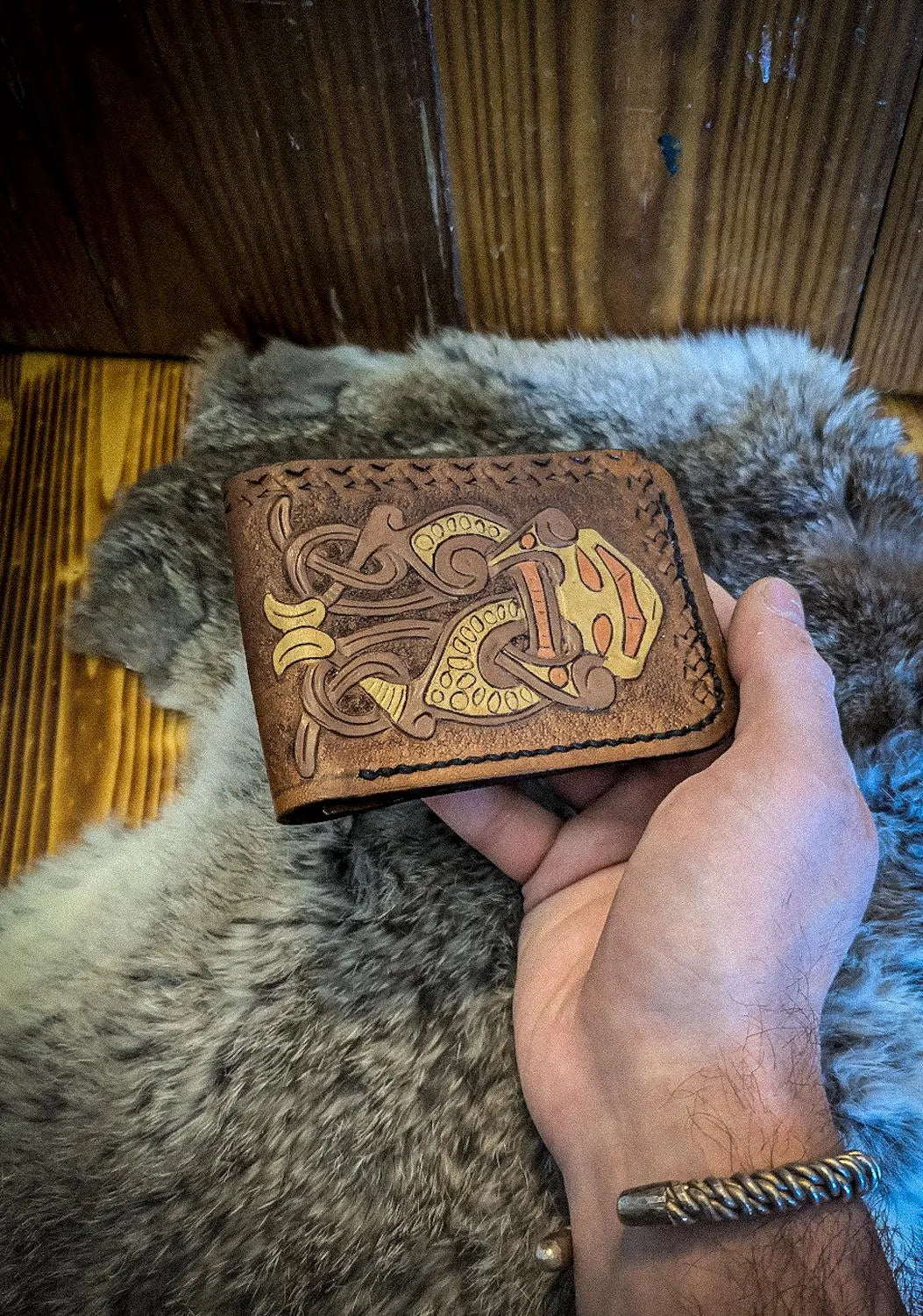 The Valknut - Viking Bifold Leather Wallet
