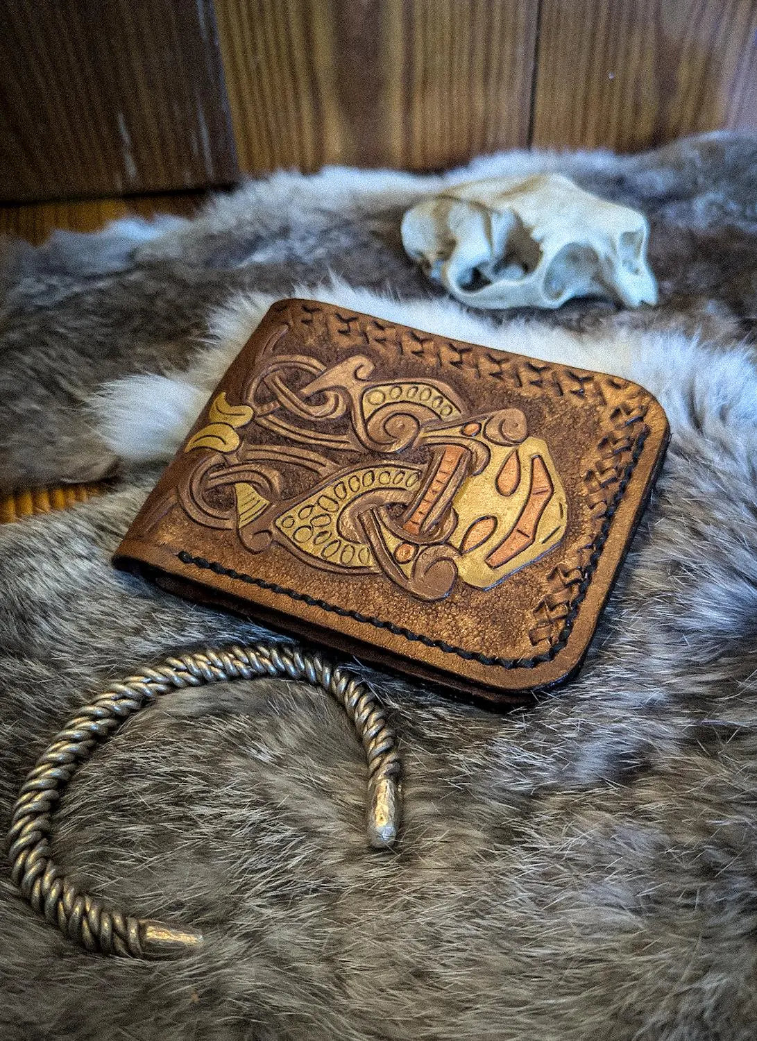 The Valknut - Viking Bifold Leather Wallet