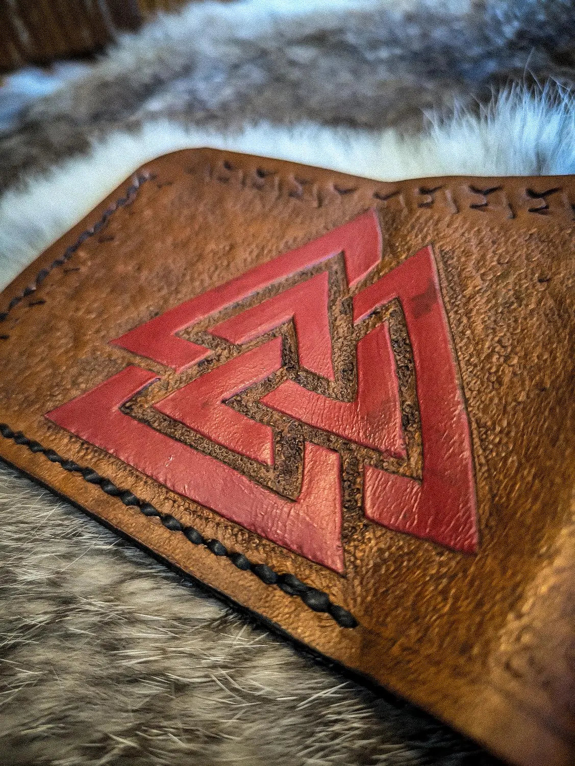The Valknut - Viking Bifold Leather Wallet