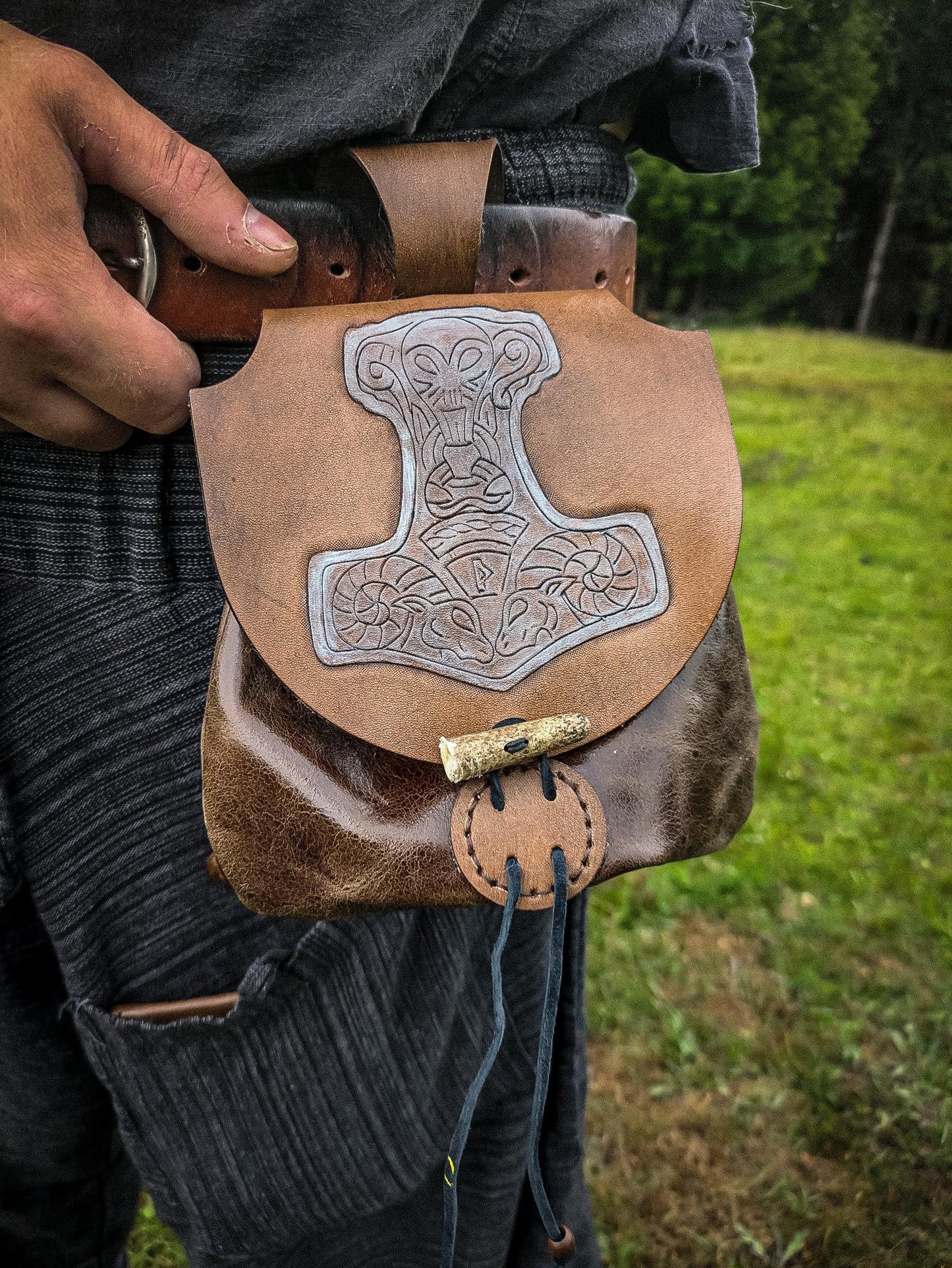Thor's Hammer - Leather Belt Bag