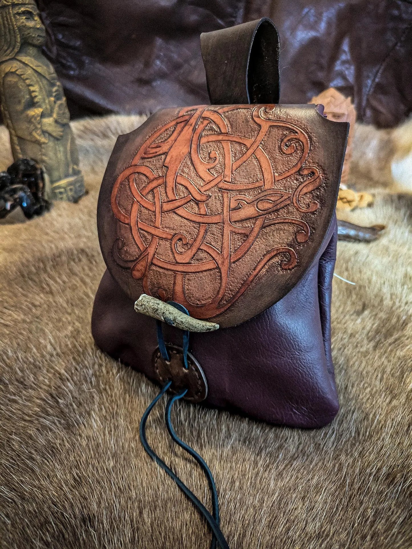 Runestone Serpent - Leather Belt Bag