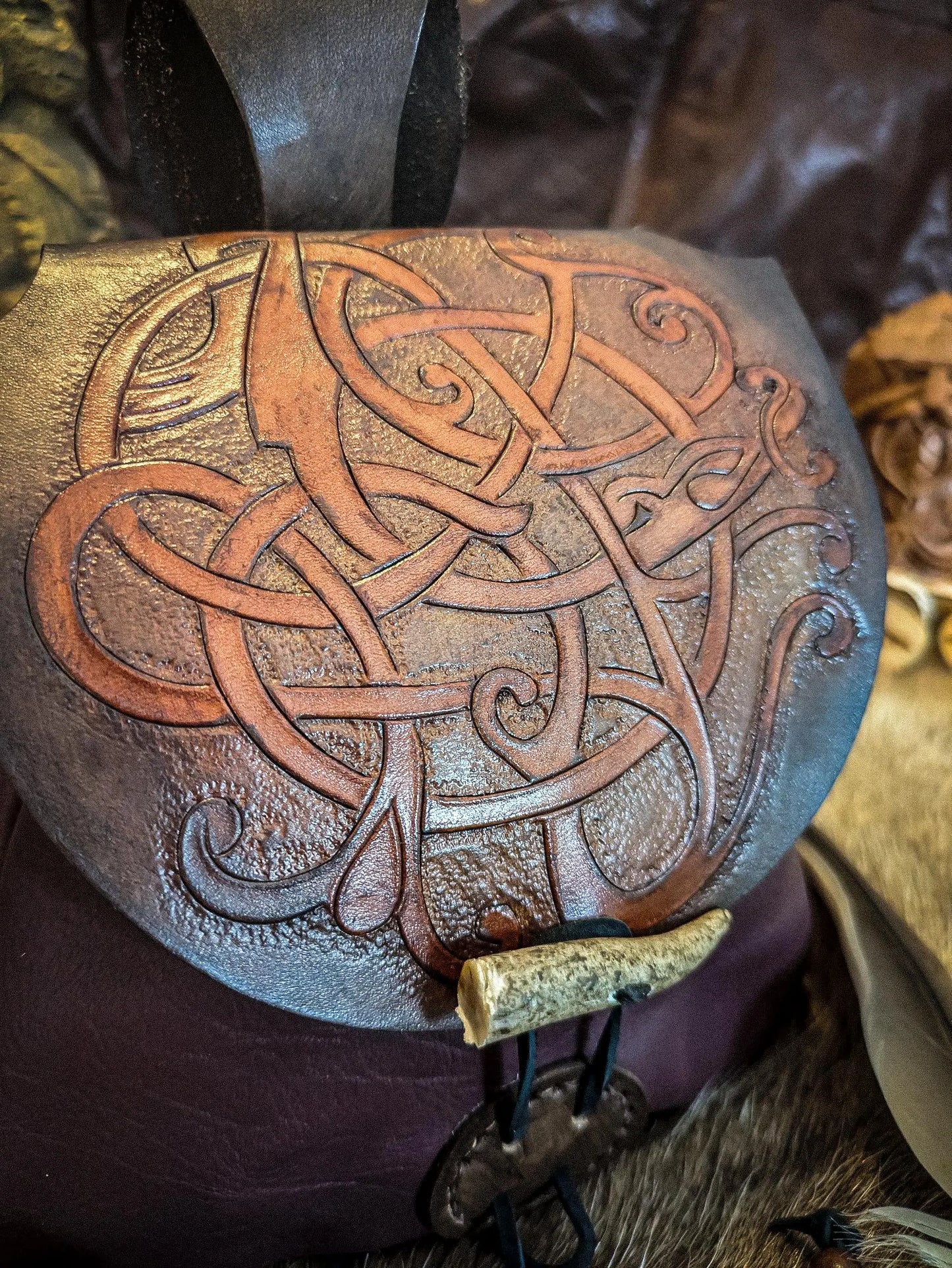 Runestone Serpent - Leather Belt Bag