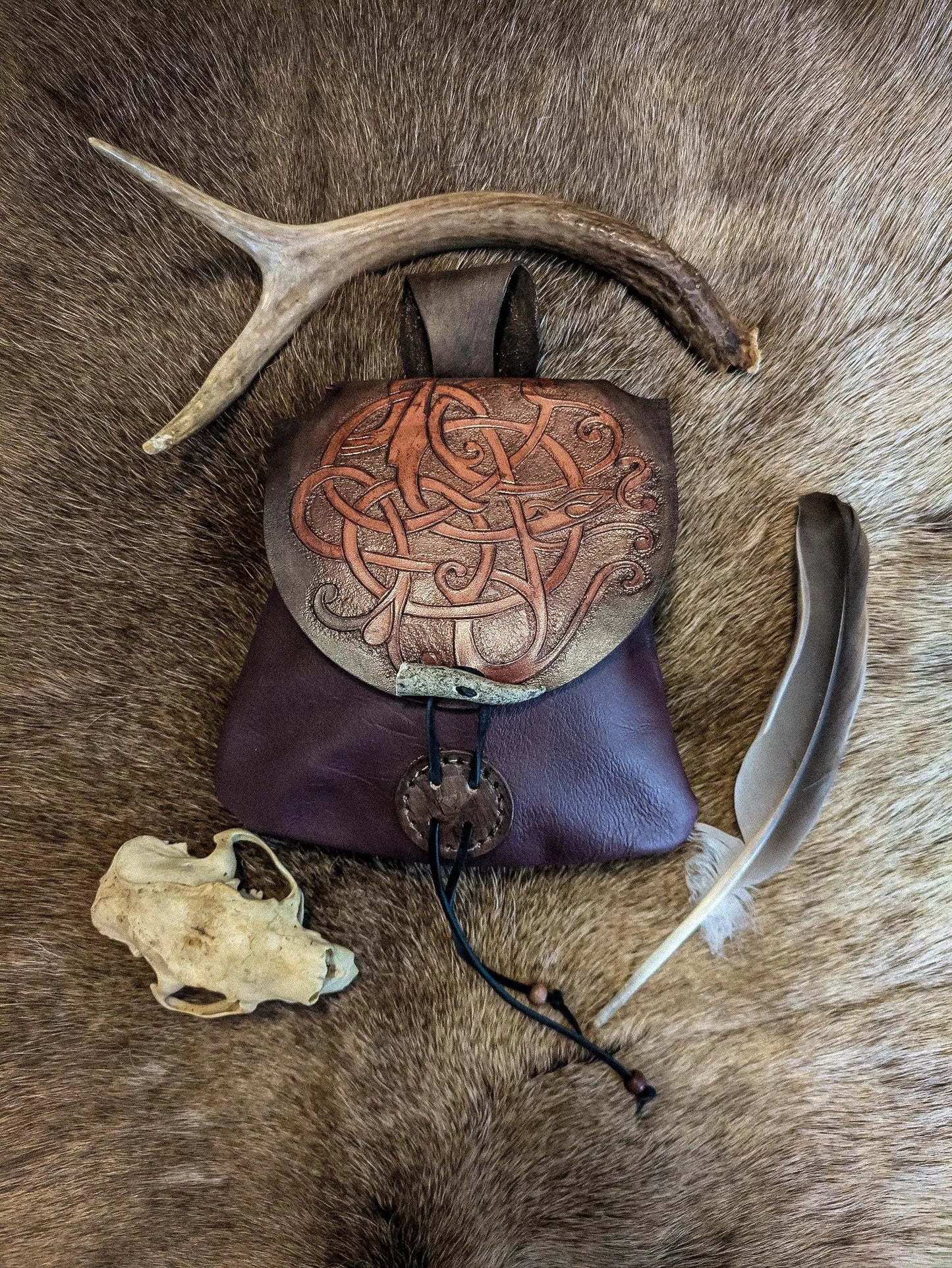 Runestone Serpent - Leather Belt Bag