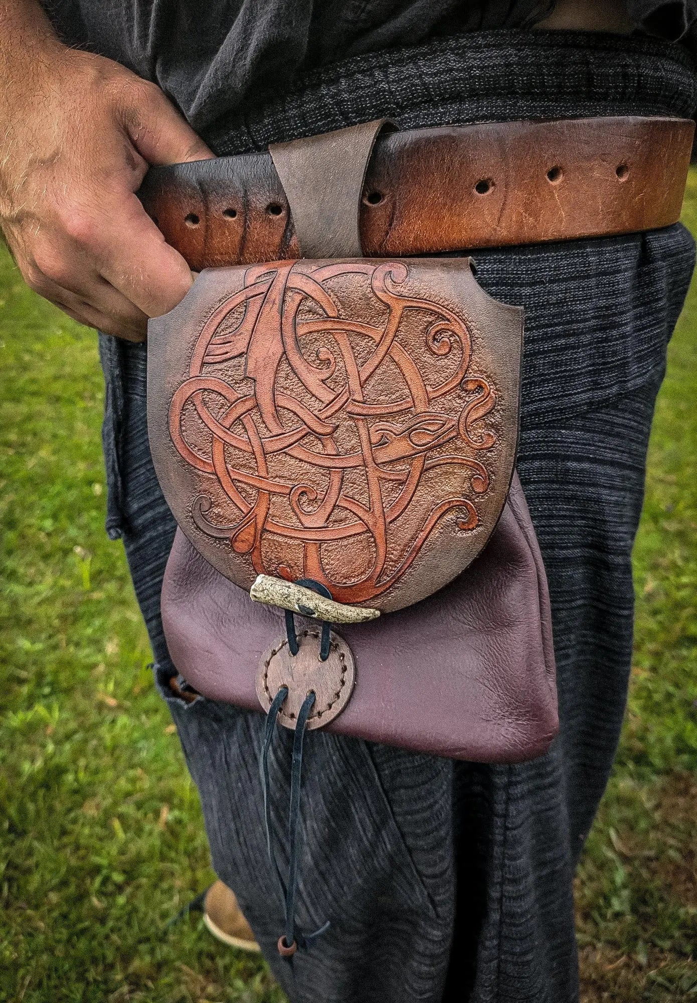 Runestone Serpent - Leather Belt Bag