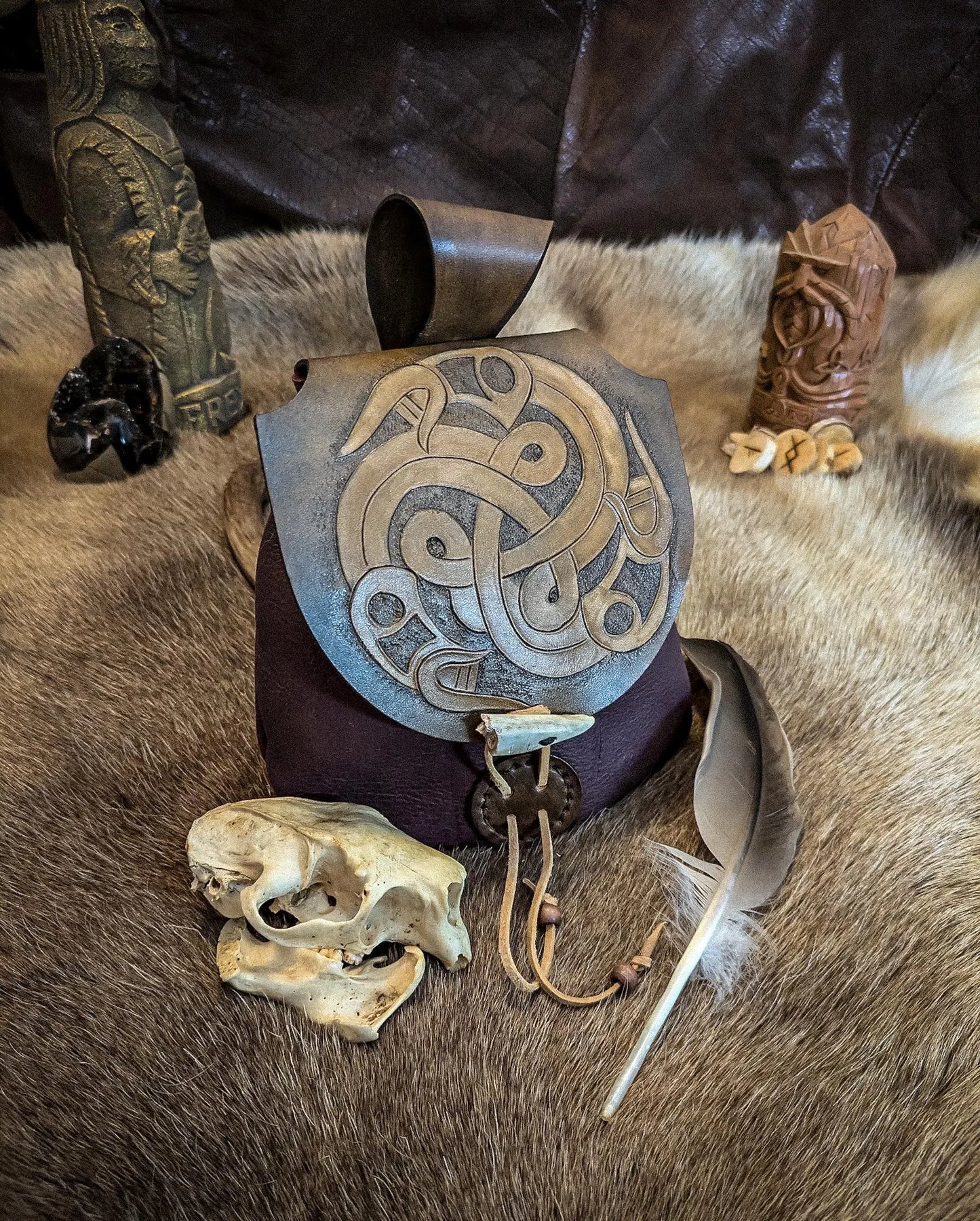 Viking Shield - Leather Belt Bag