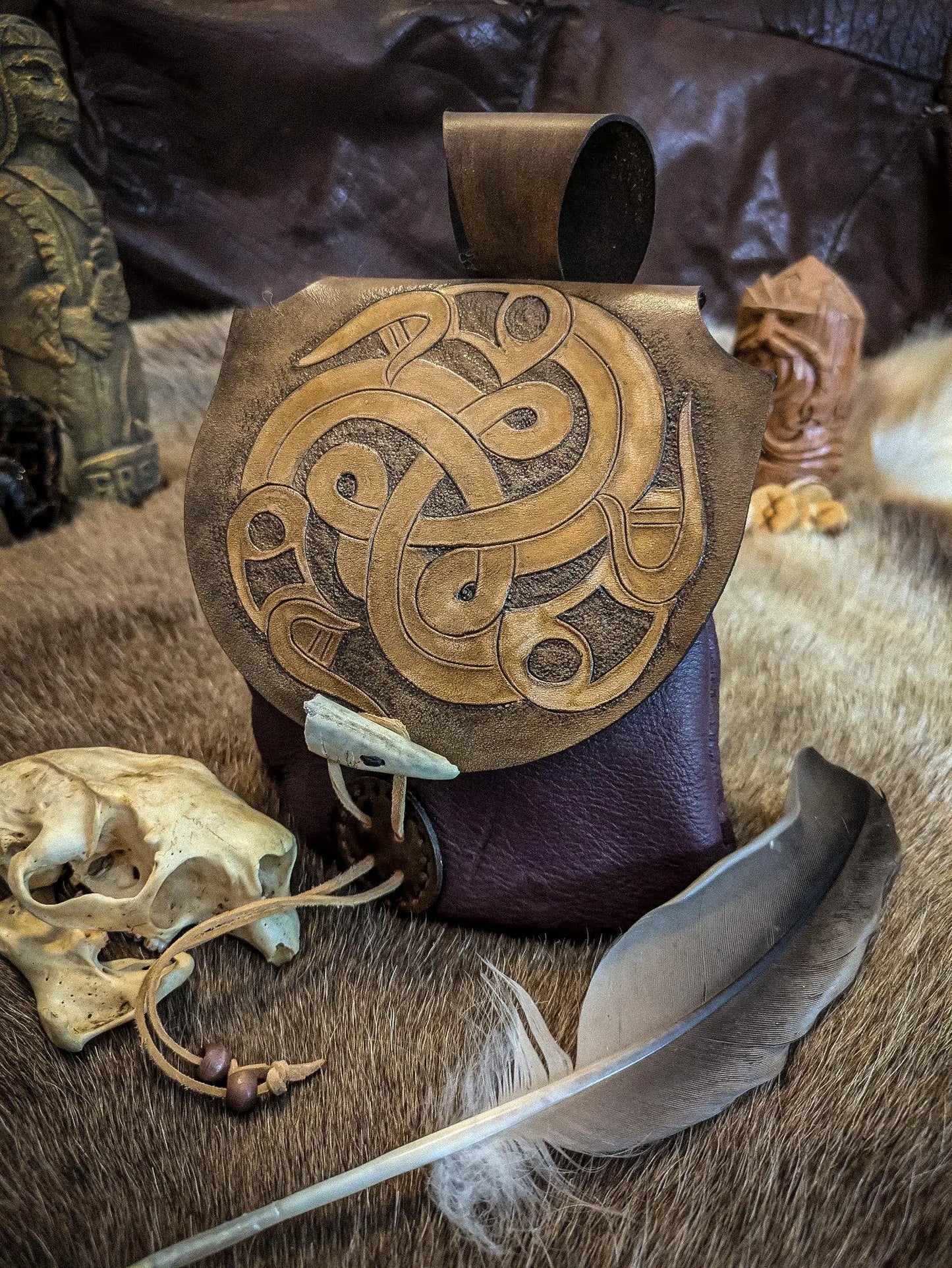 Viking Shield - Leather Belt Bag
