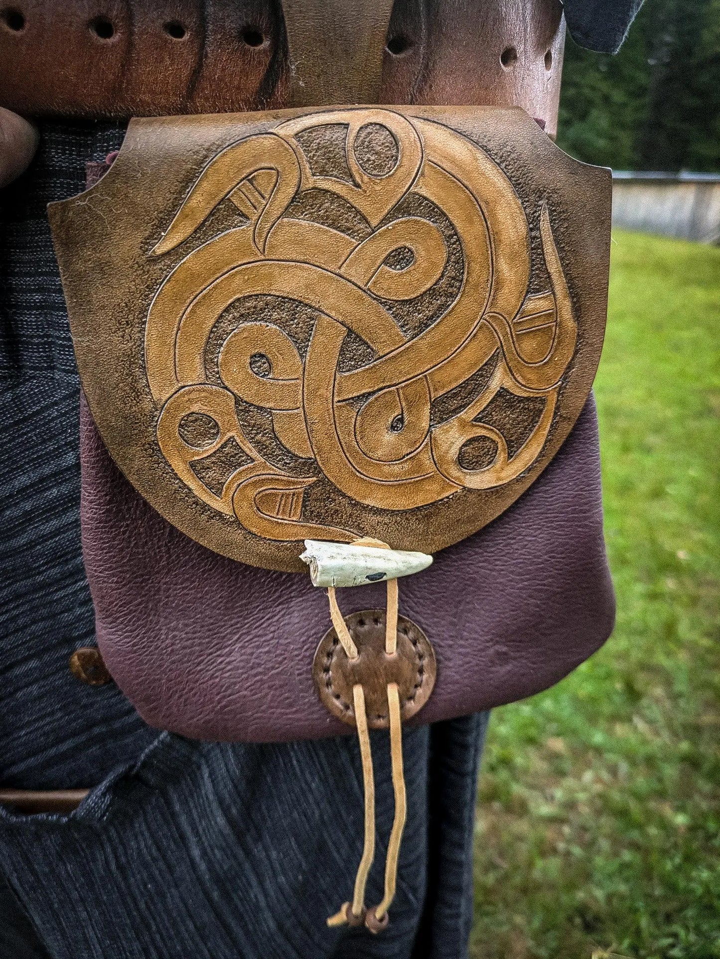 Viking Shield - Leather Belt Bag