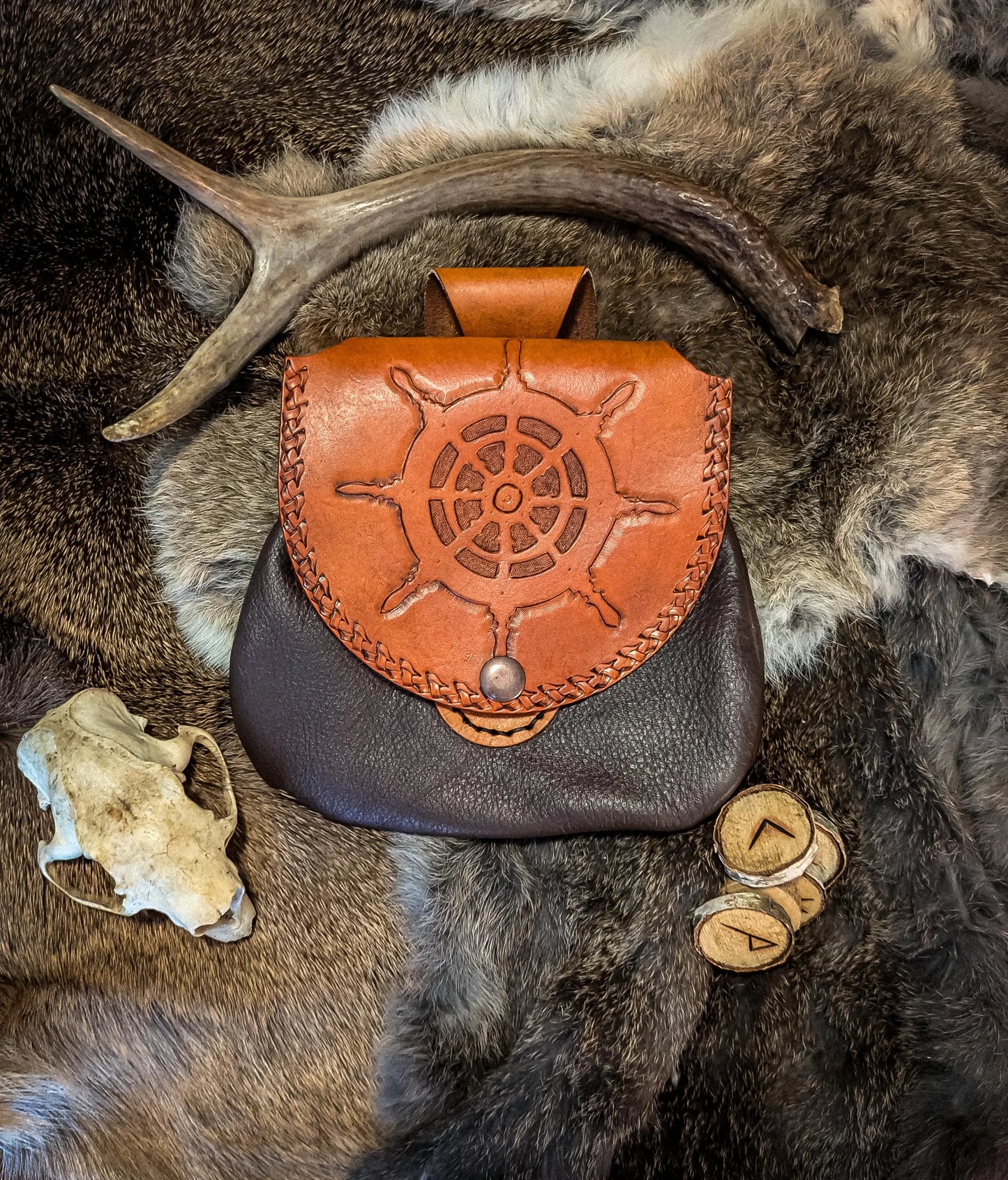 Ship's Wheel - Leather Belt Bag