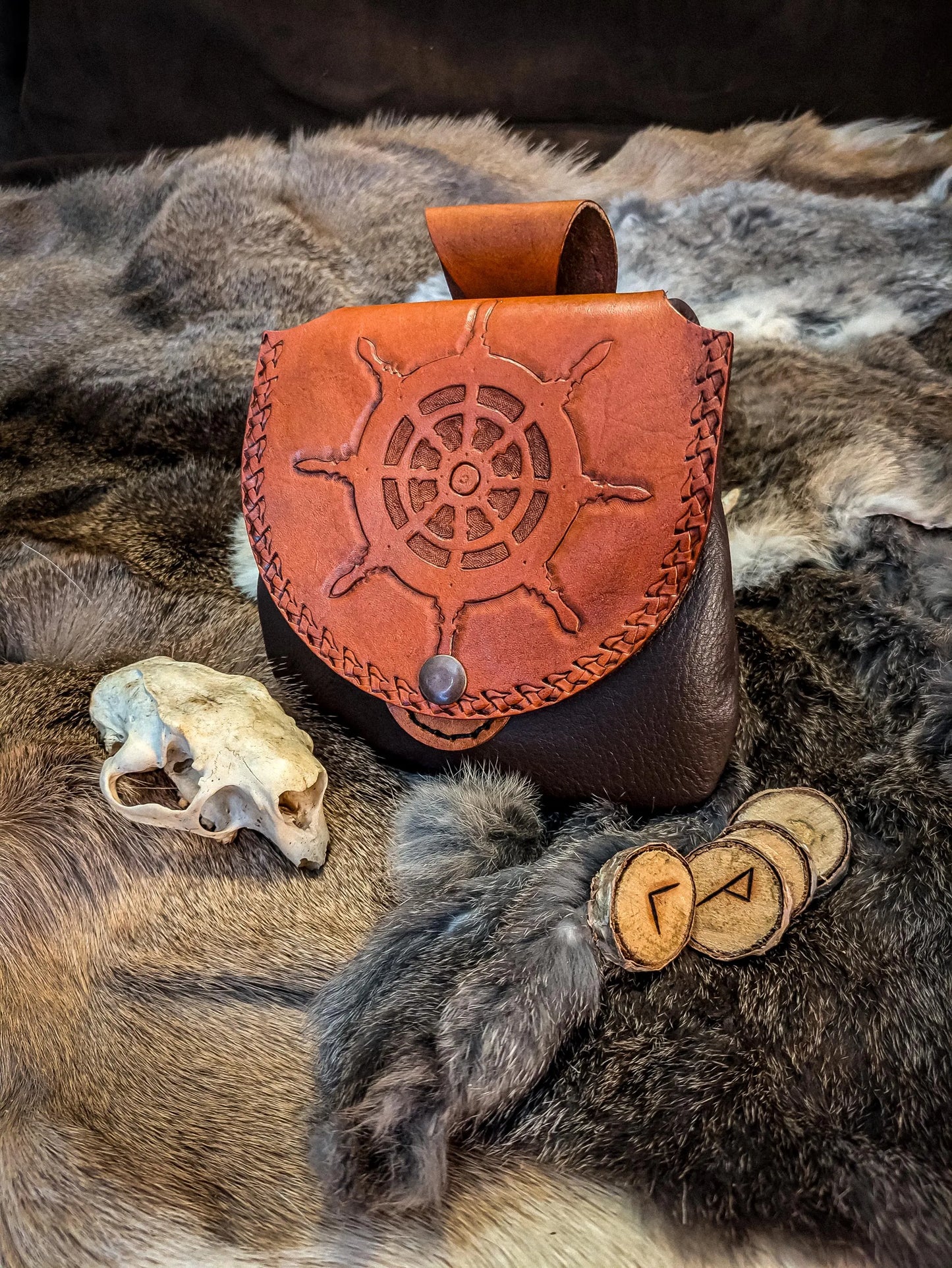 Ship's Wheel - Leather Belt Bag