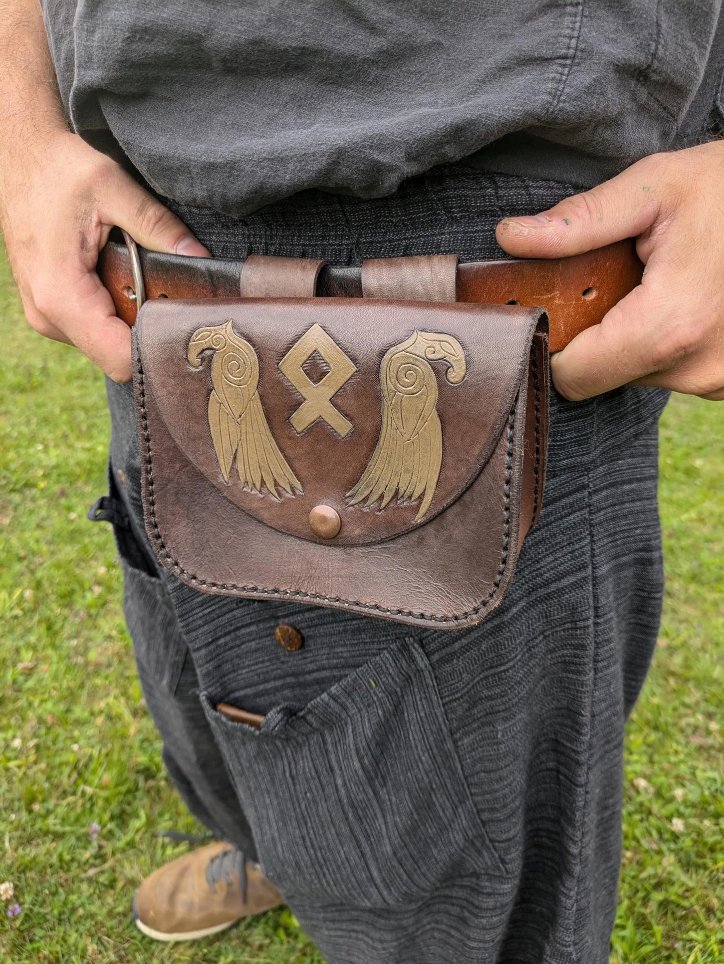 Ravens and Rune - Leather Belt Bag