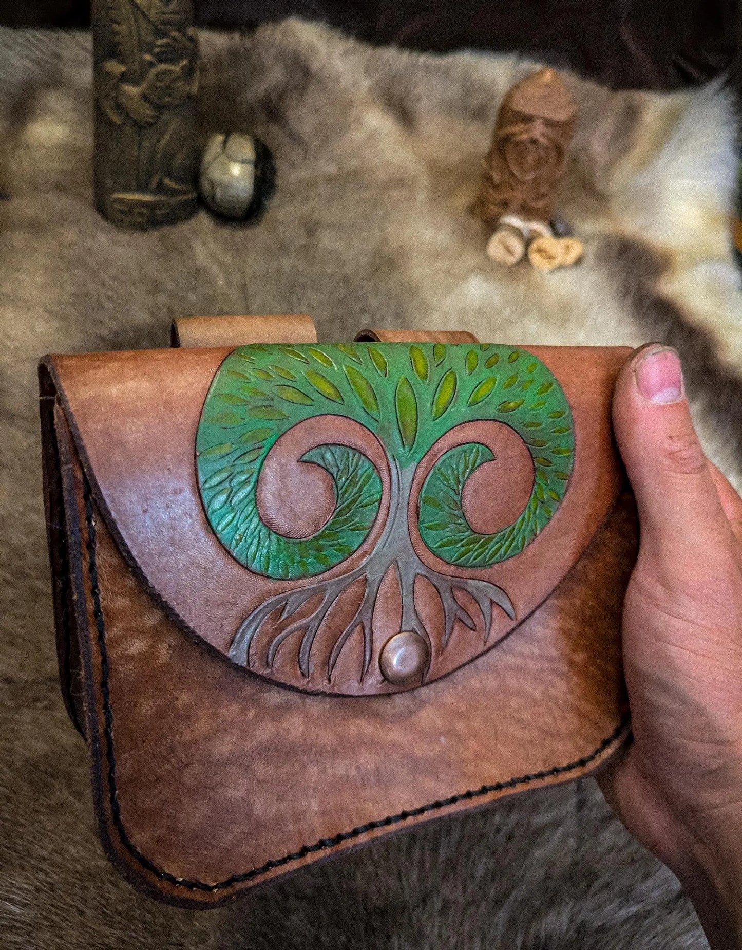 Tree of Life - Leather Belt Bag