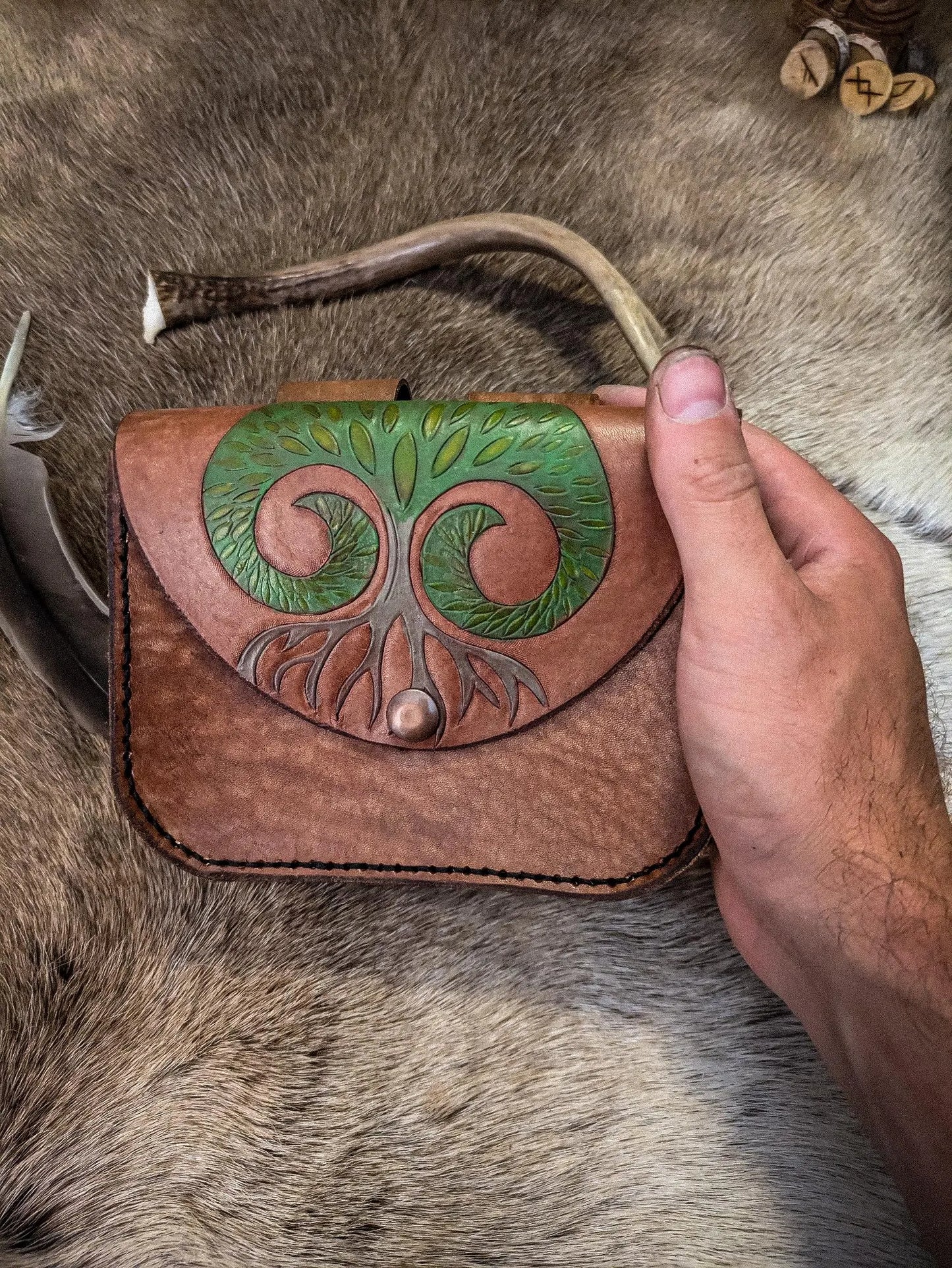 Tree of Life - Leather Belt Bag