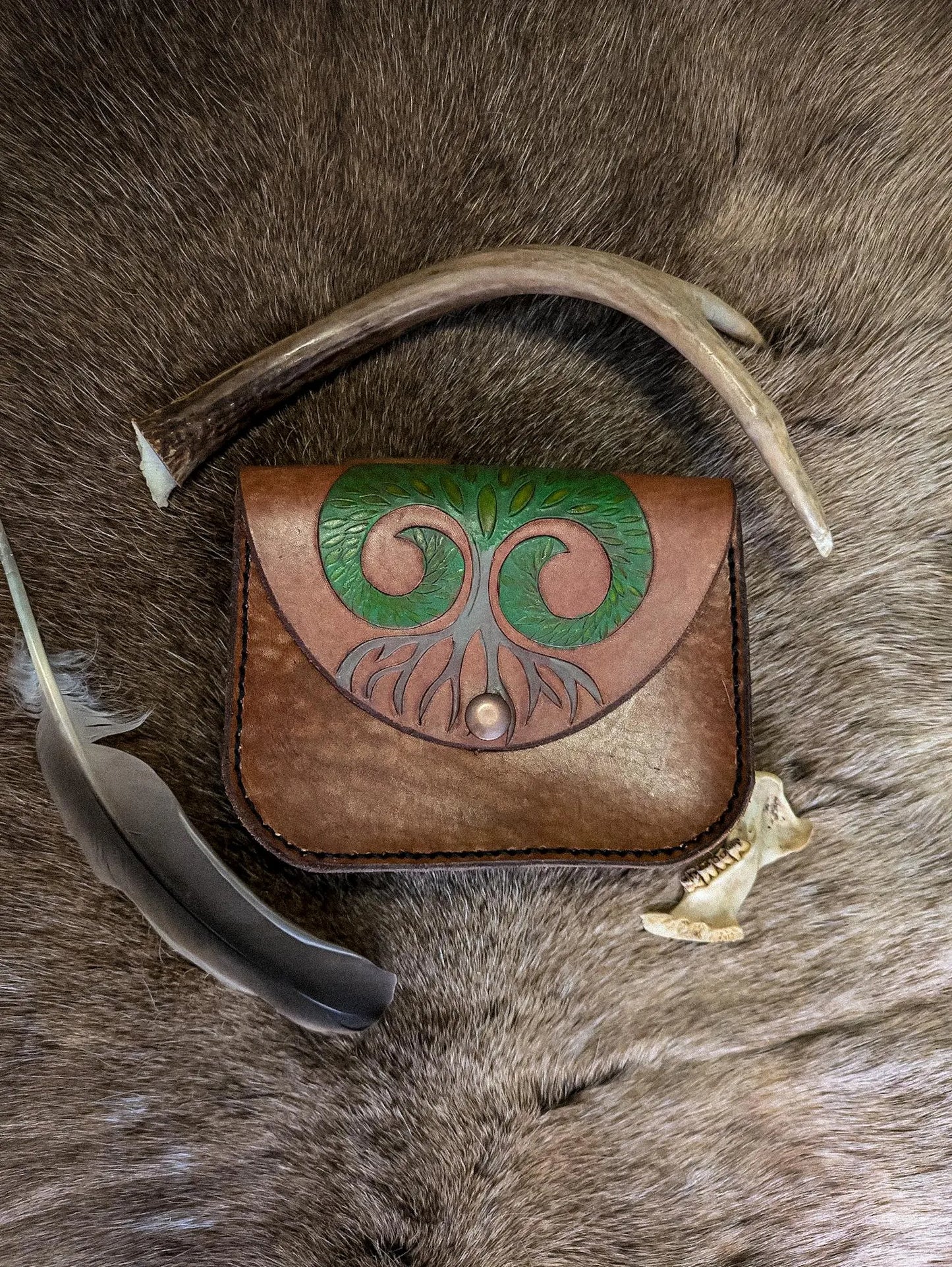 Tree of Life - Leather Belt Bag