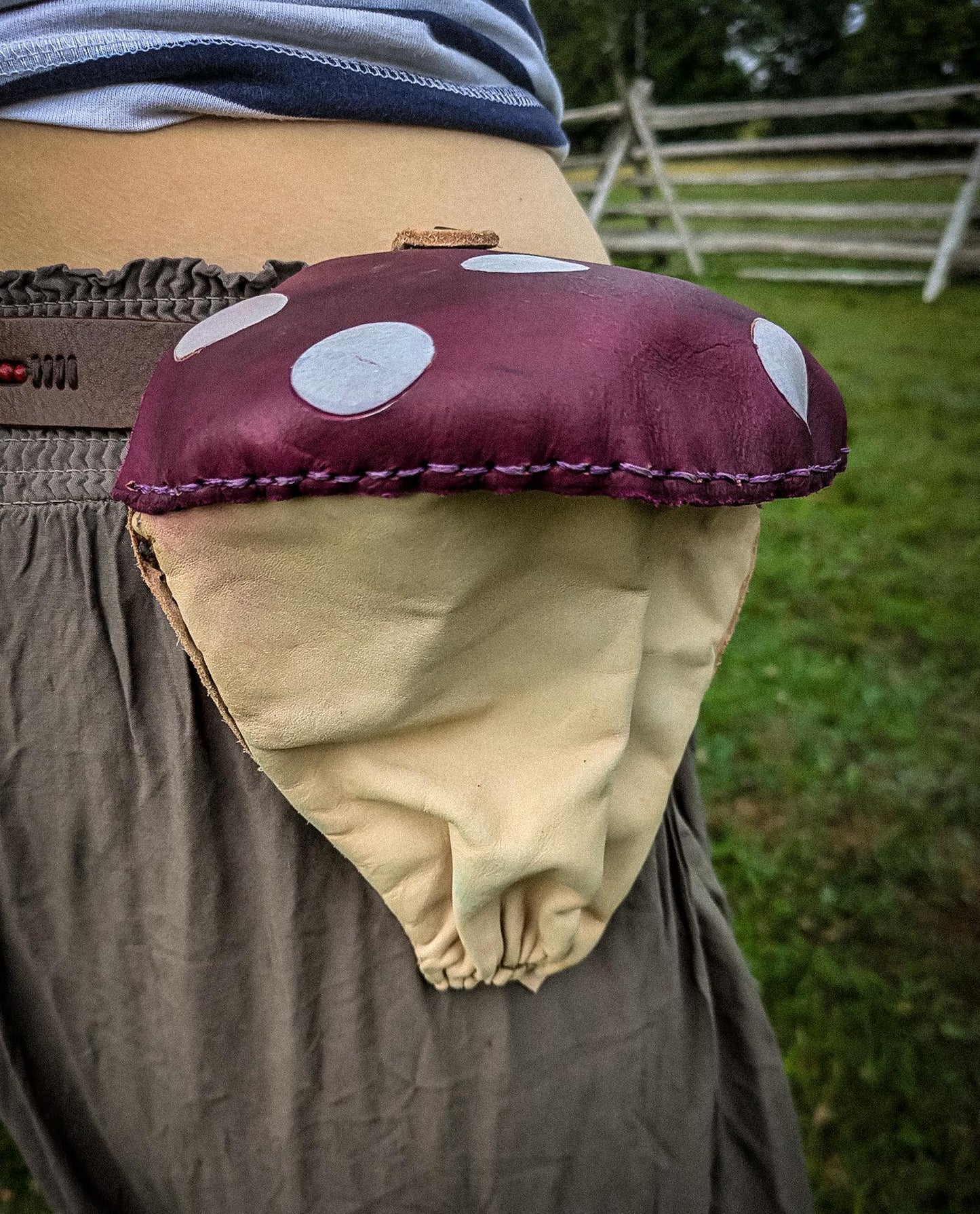 Mushroom Companion - Small Leather Belt Bag