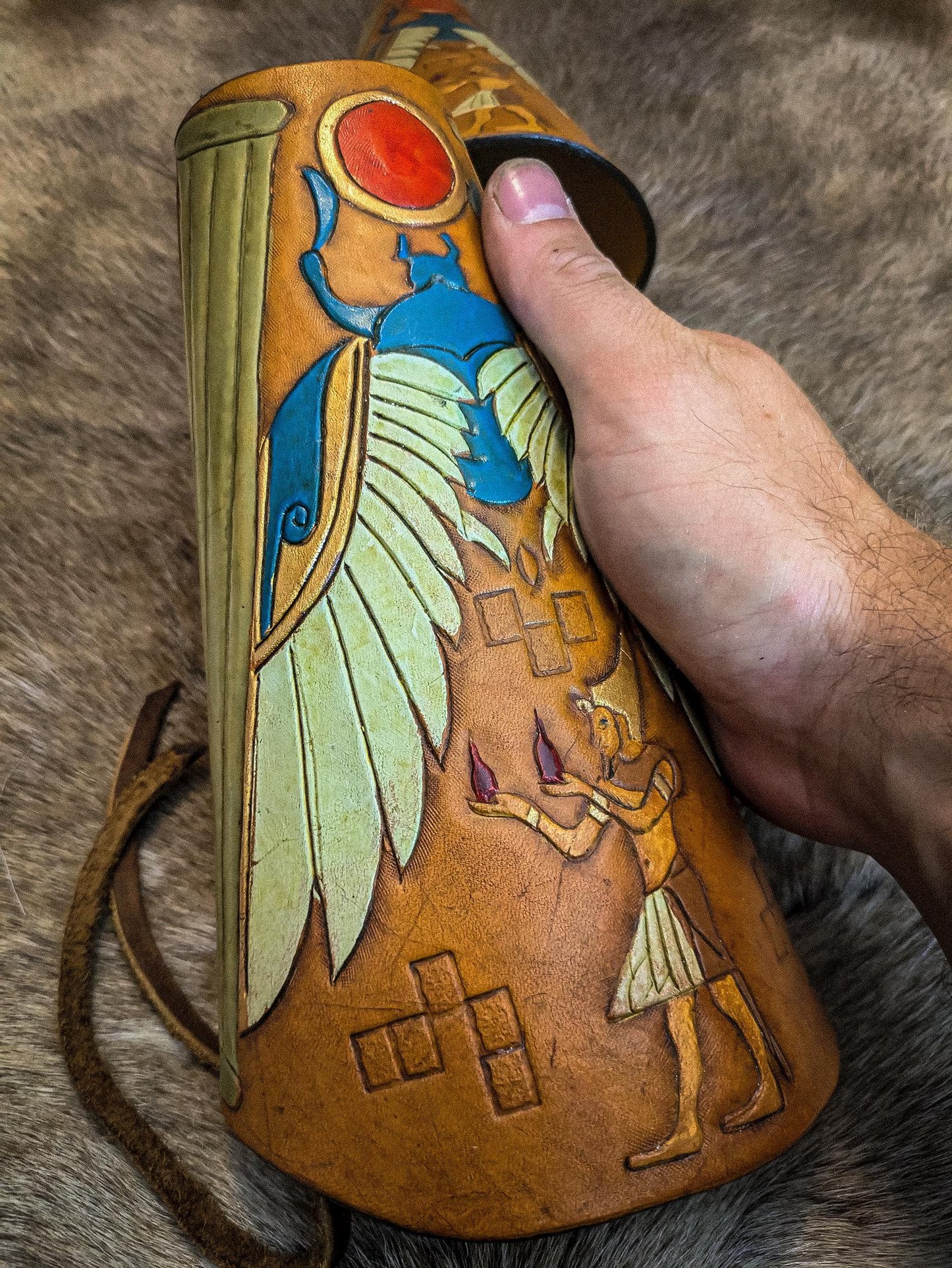 Pharaoh's Guard Leather Bracers - Arm Guards