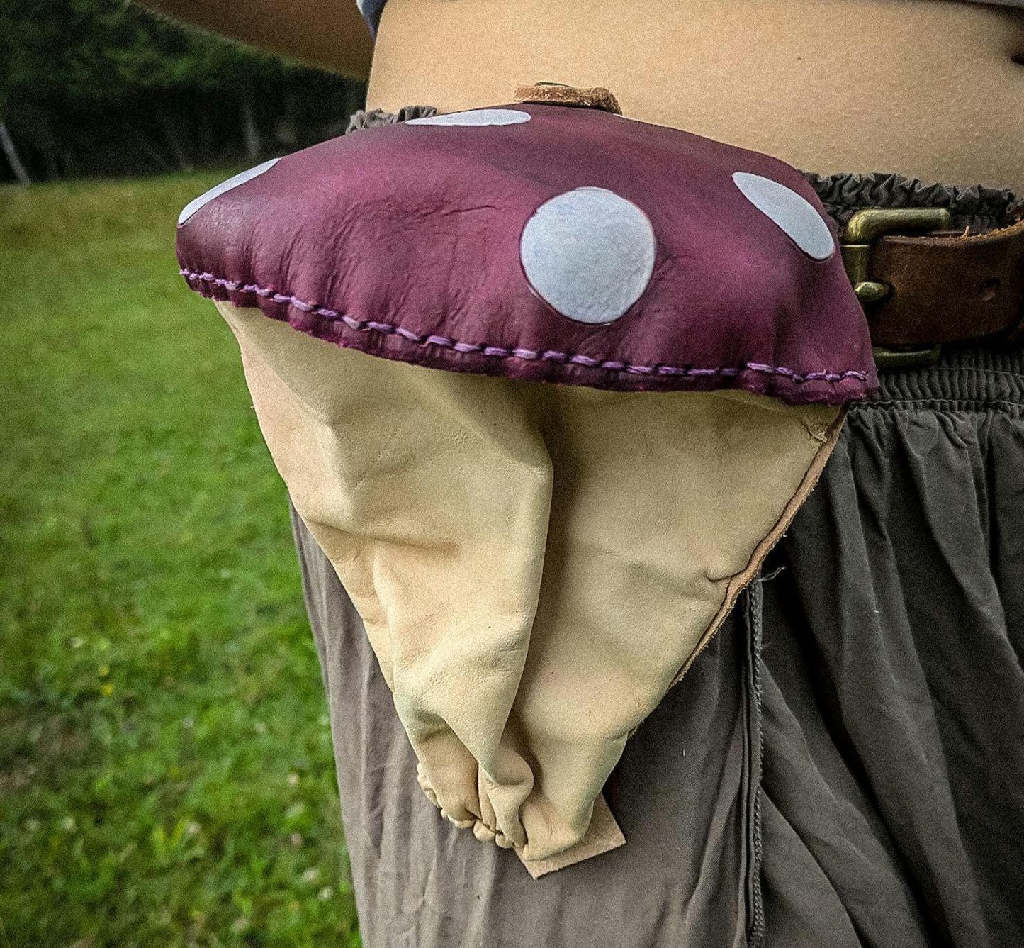 Mushroom Companion - Small Leather Belt Bag