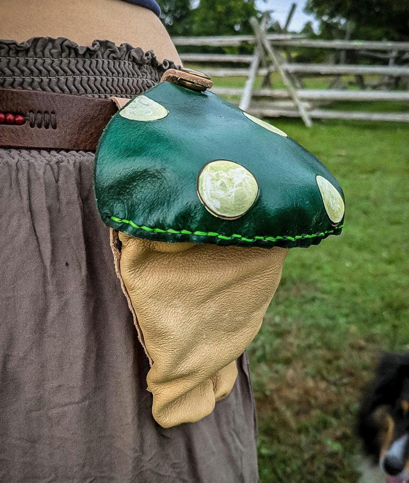 Mushroom Companion - Small Leather Belt Bag