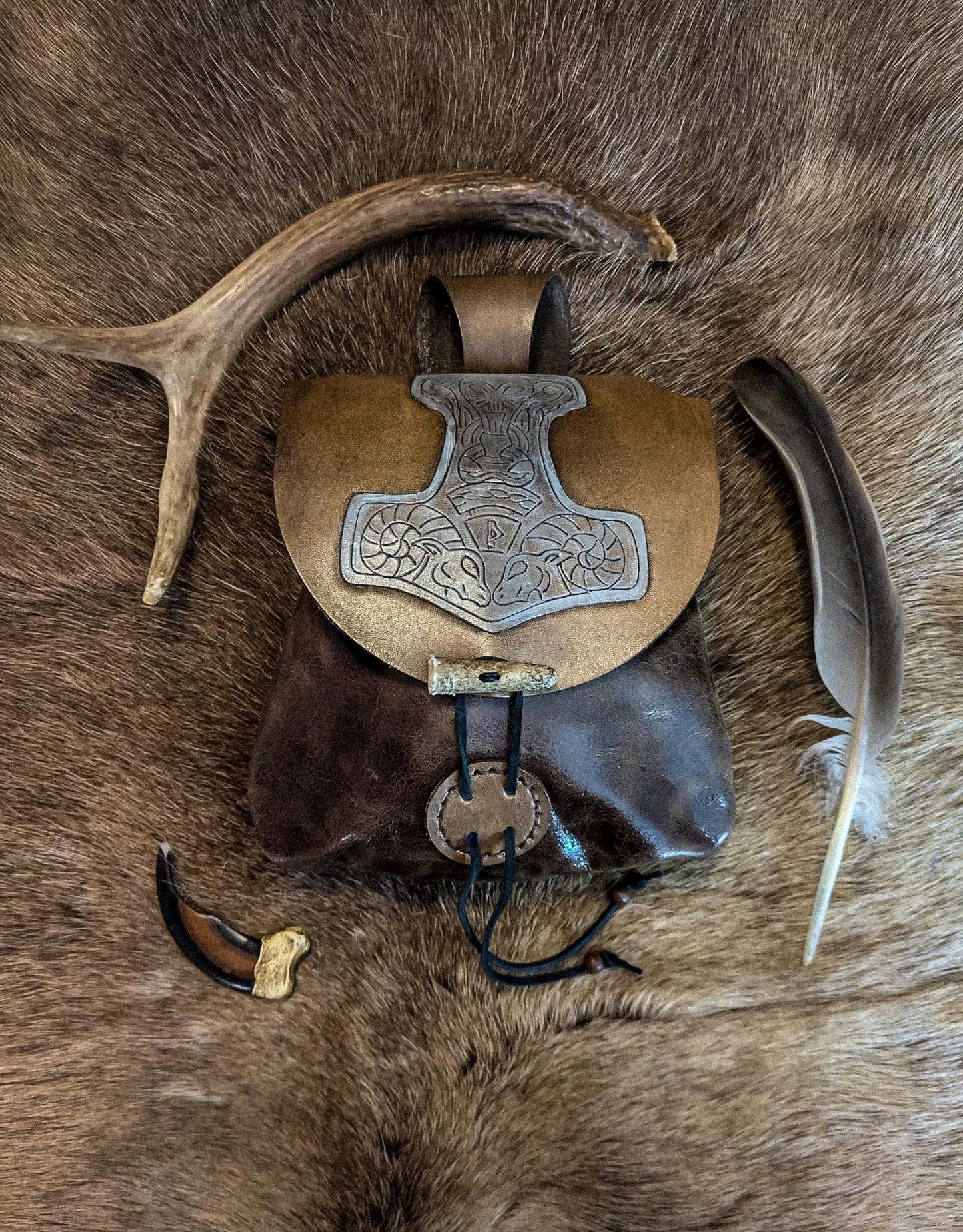Thor's Hammer - Leather Belt Bag