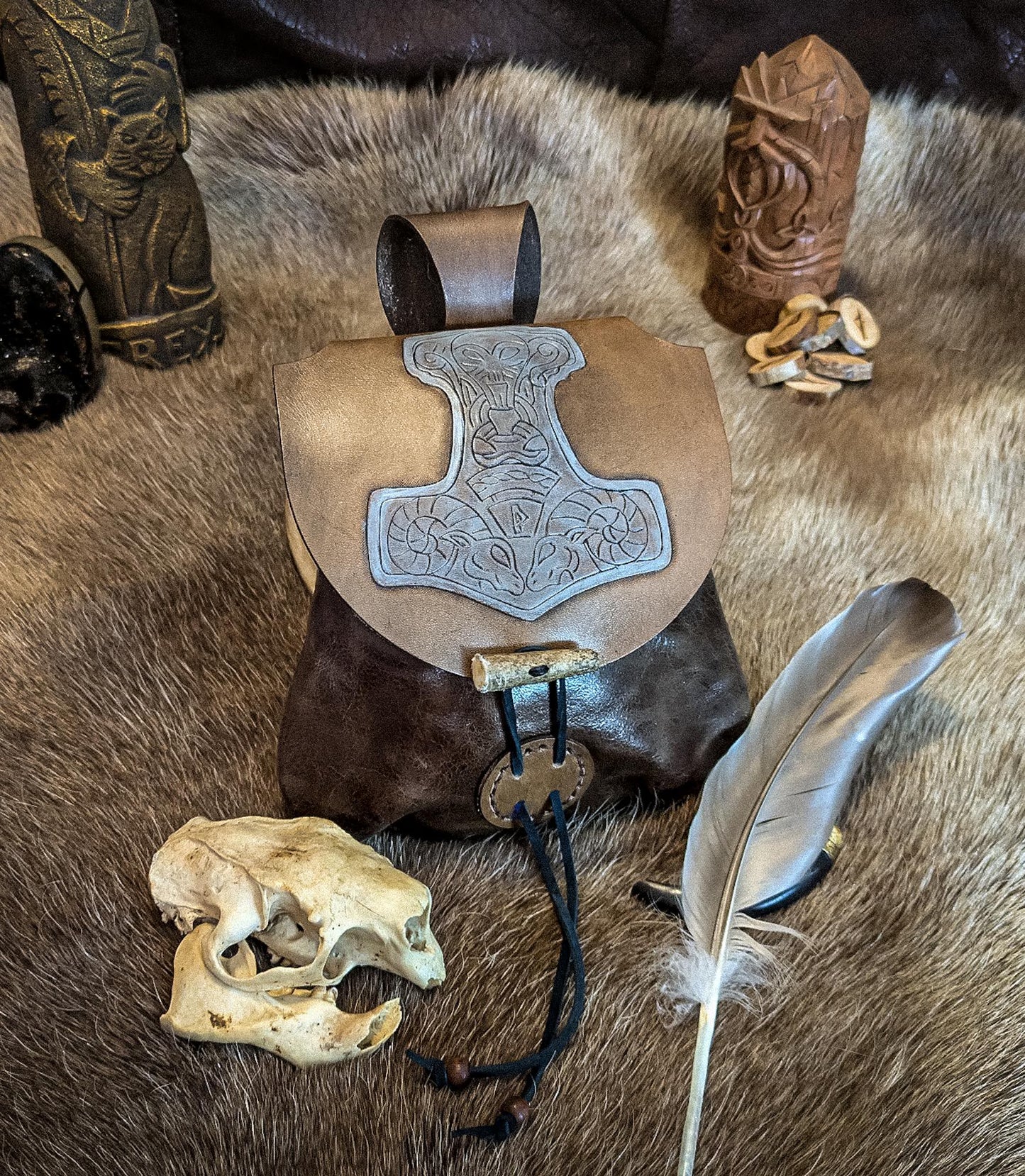 Thor's Hammer - Leather Belt Bag