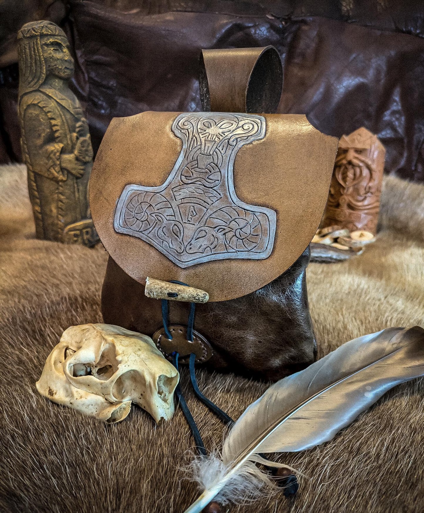 Thor's Hammer - Leather Belt Bag