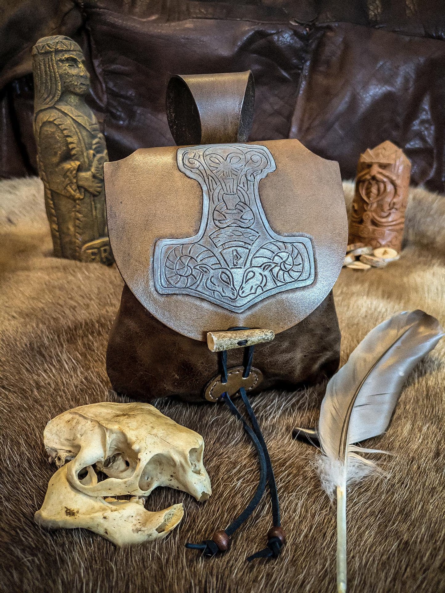 Thor's Hammer - Leather Belt Bag