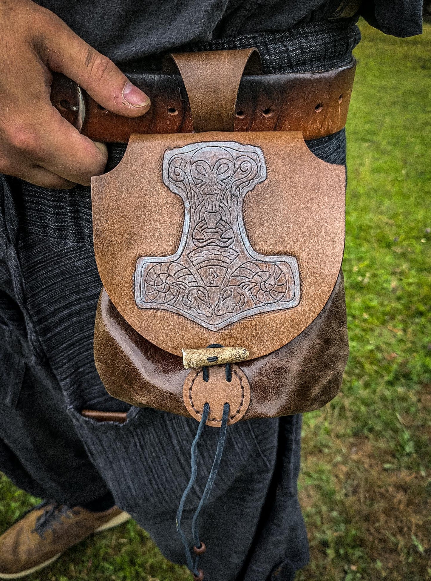 Thor's Hammer - Leather Belt Bag