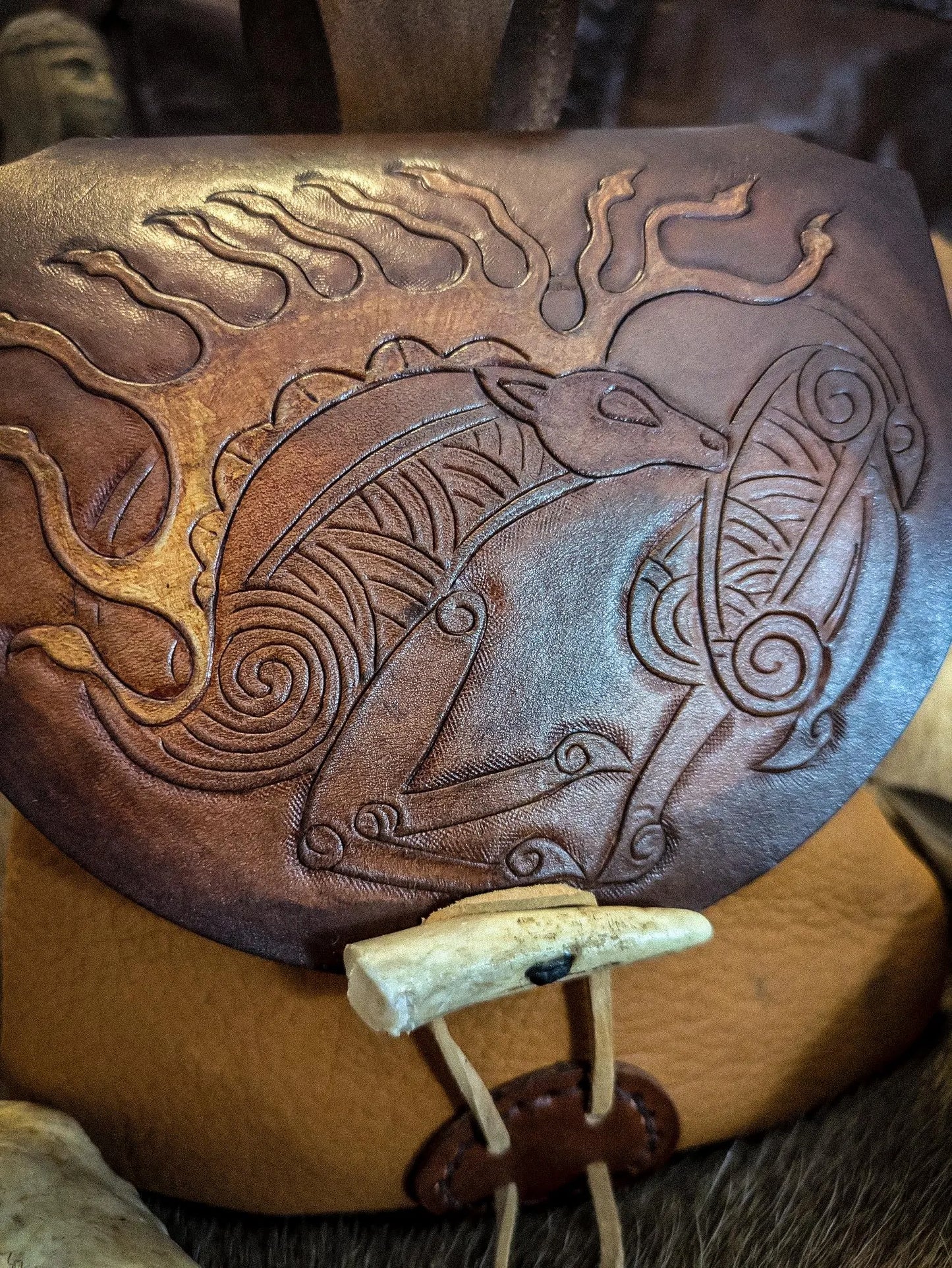 Scythian Stag - Leather Belt Bag
