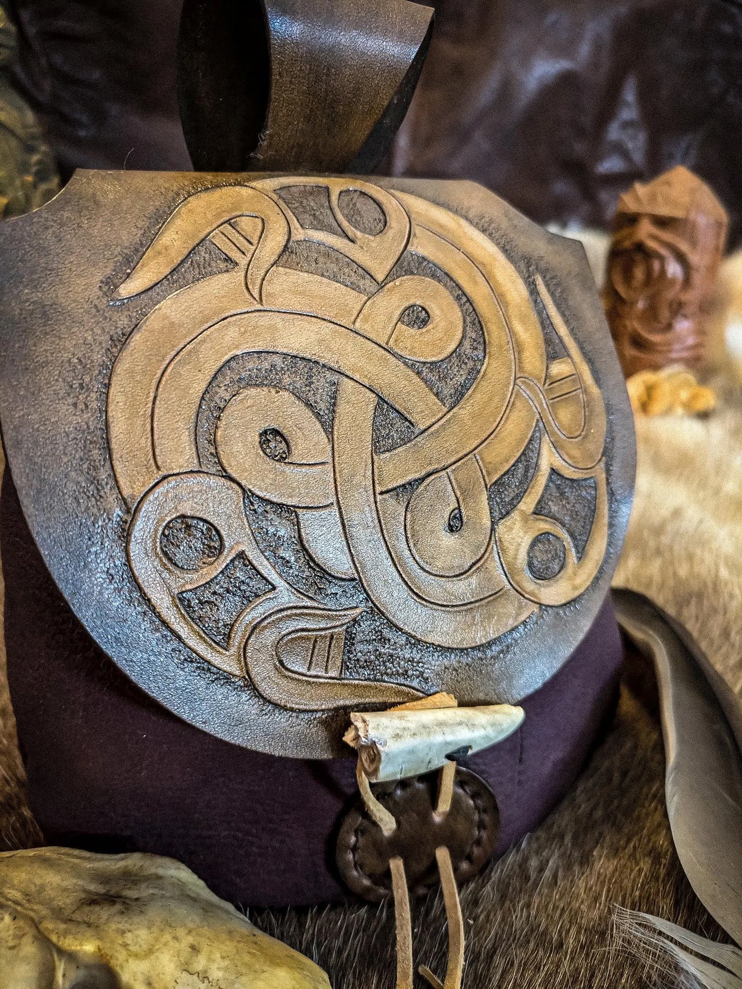 Viking Shield - Leather Belt Bag